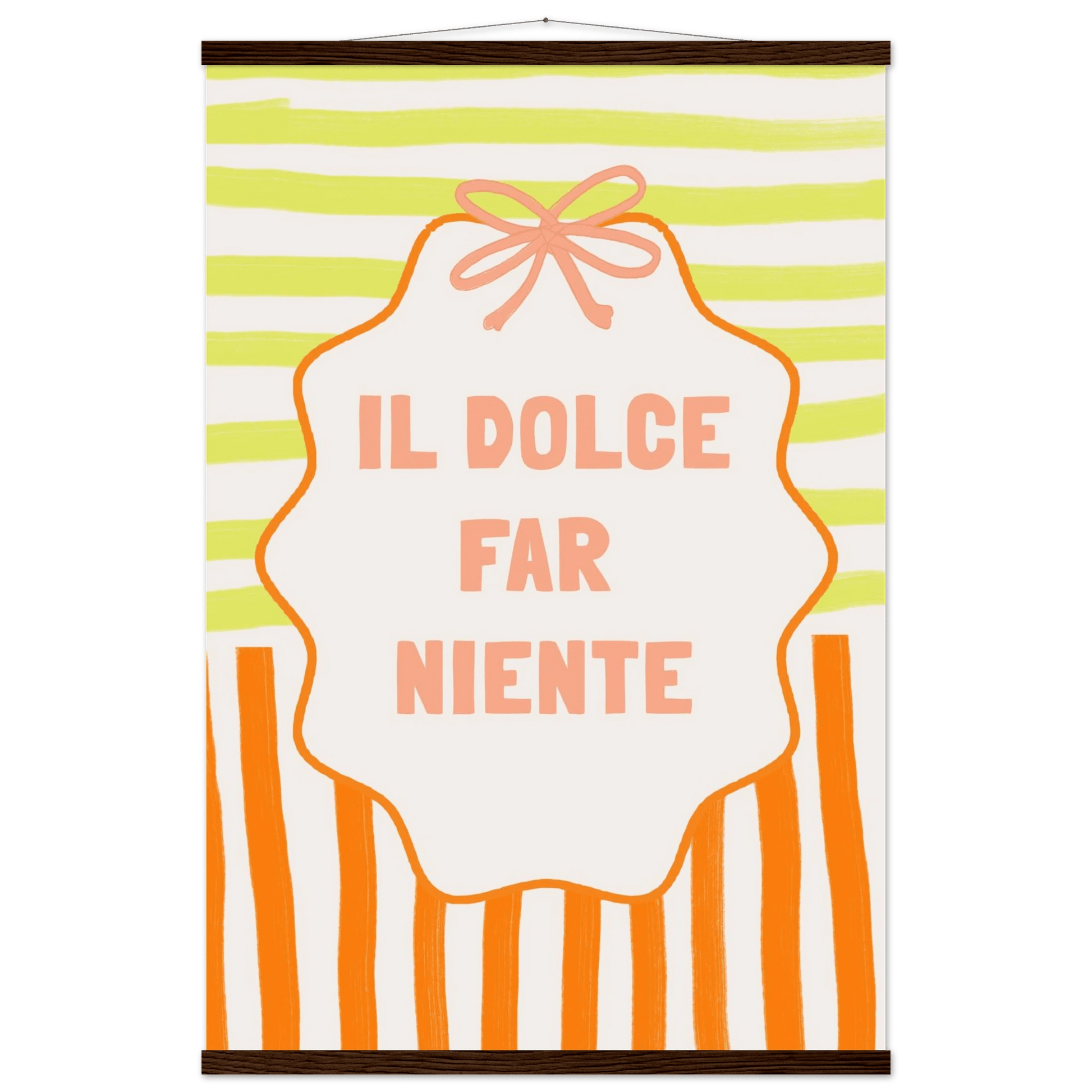 Il Dolce Far Niente Italian Print | Coquette Stripe Wall Art - Evergreen Posters