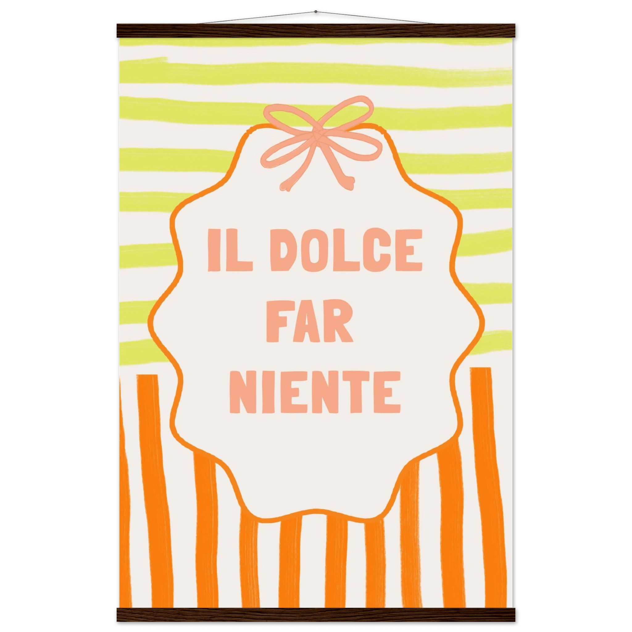 Il Dolce Far Niente Italian Print | Coquette Stripe Wall Art - Evergreen Posters