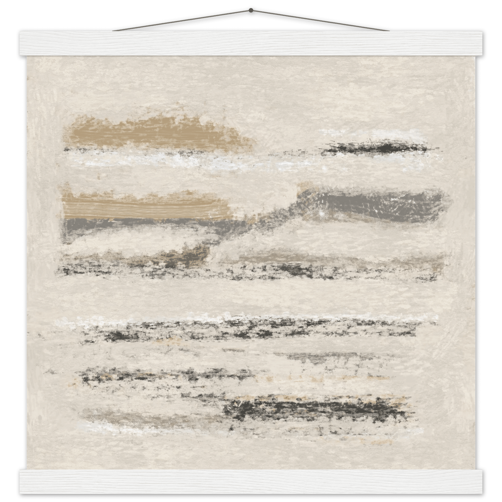 Neutral Abstract Poster | Beige Textured Brushstroke Wall Art | Minimalist Living Room Print - Evergreen Posters