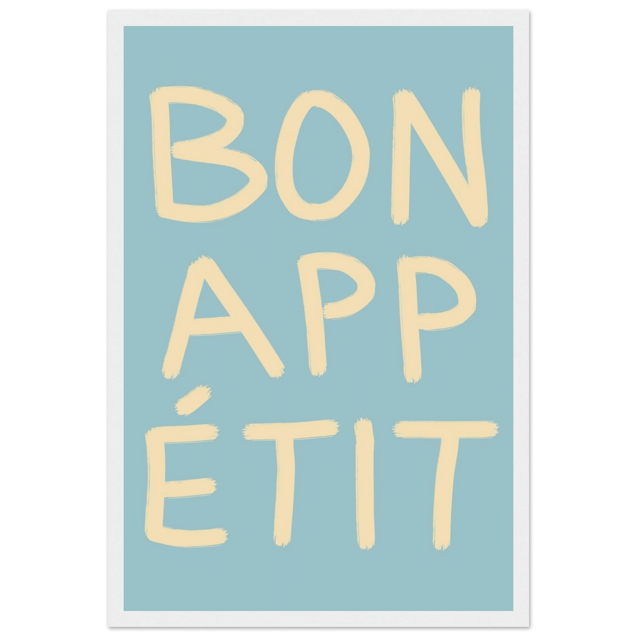 Bon Appétit Kitchen Poster | French Typography Wall Art | Retro Dining Room Print Decor - Evergreen Posters