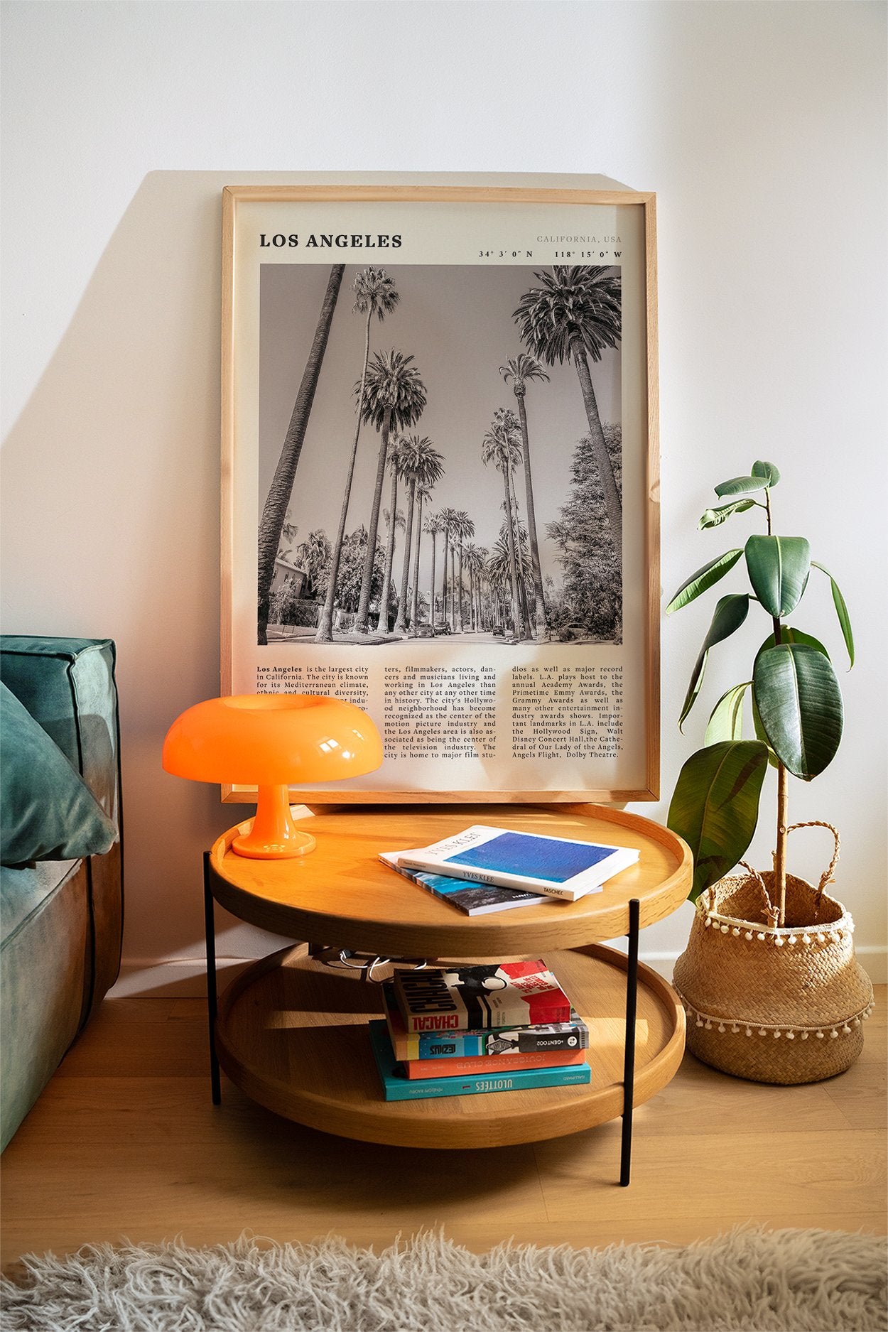 Los Angeles Poster | Black & White Palm Trees Wall Art | California Travel Print - Evergreen Posters