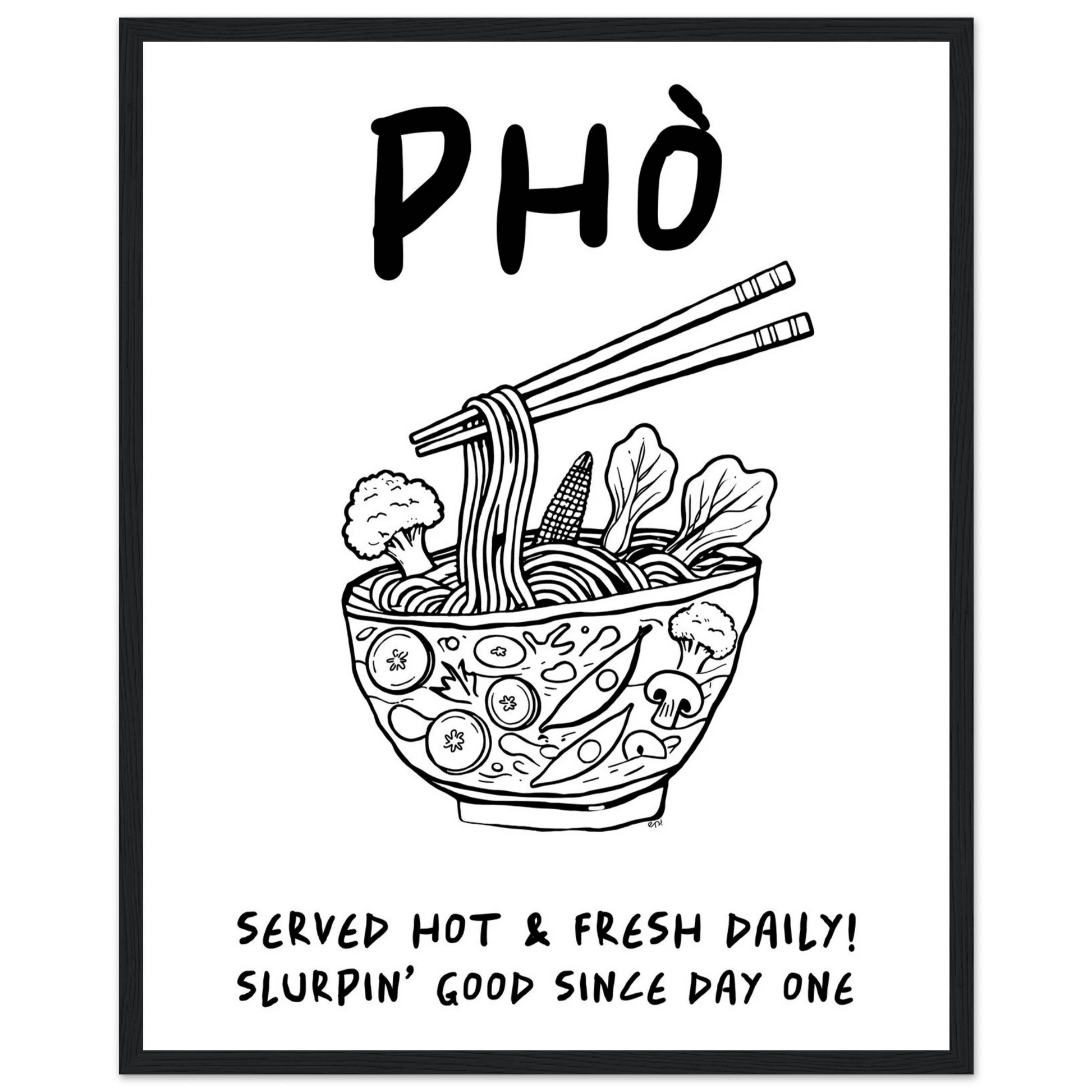 Pho Poster – Funny Vietnamese Kitchen Wall Art Print (Digital & Printed Options) - Evergreen Posters