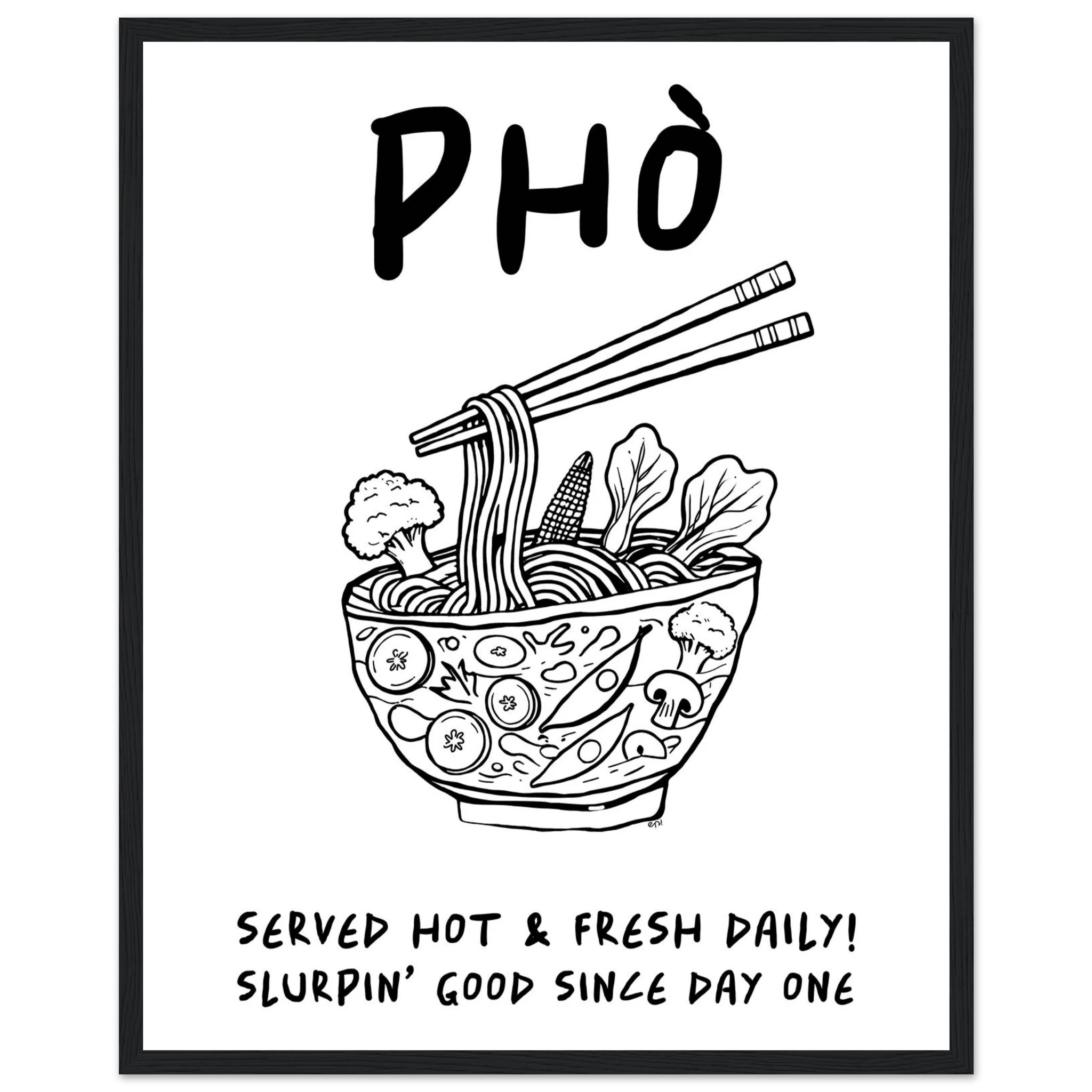 Pho Poster – Funny Vietnamese Kitchen Wall Art Print (Digital & Printed Options) - Evergreen Posters