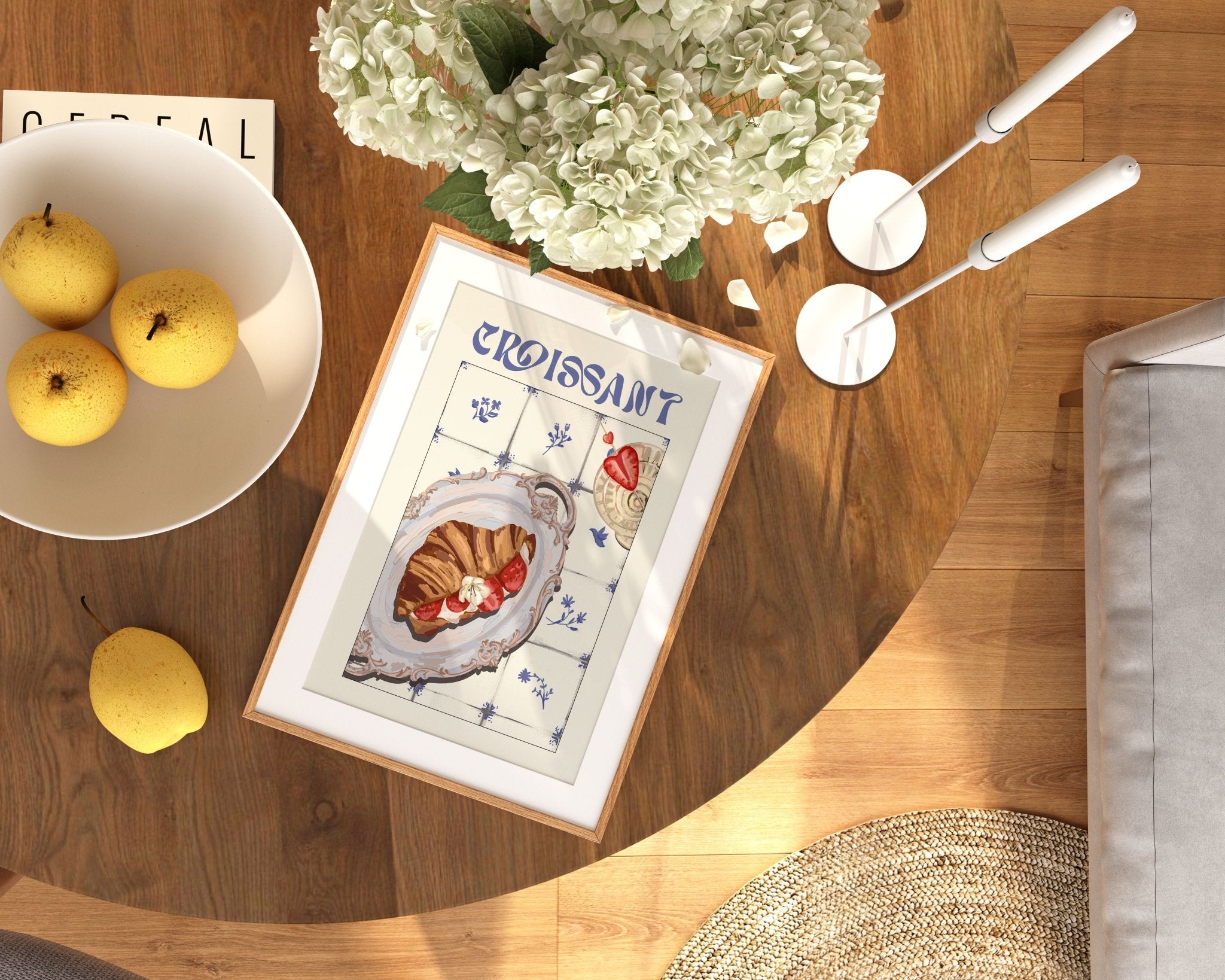 Croissant Poster – Charming French Breakfast Kitchen Wall Art Print (Digital & Printed Options) - Evergreen Posters