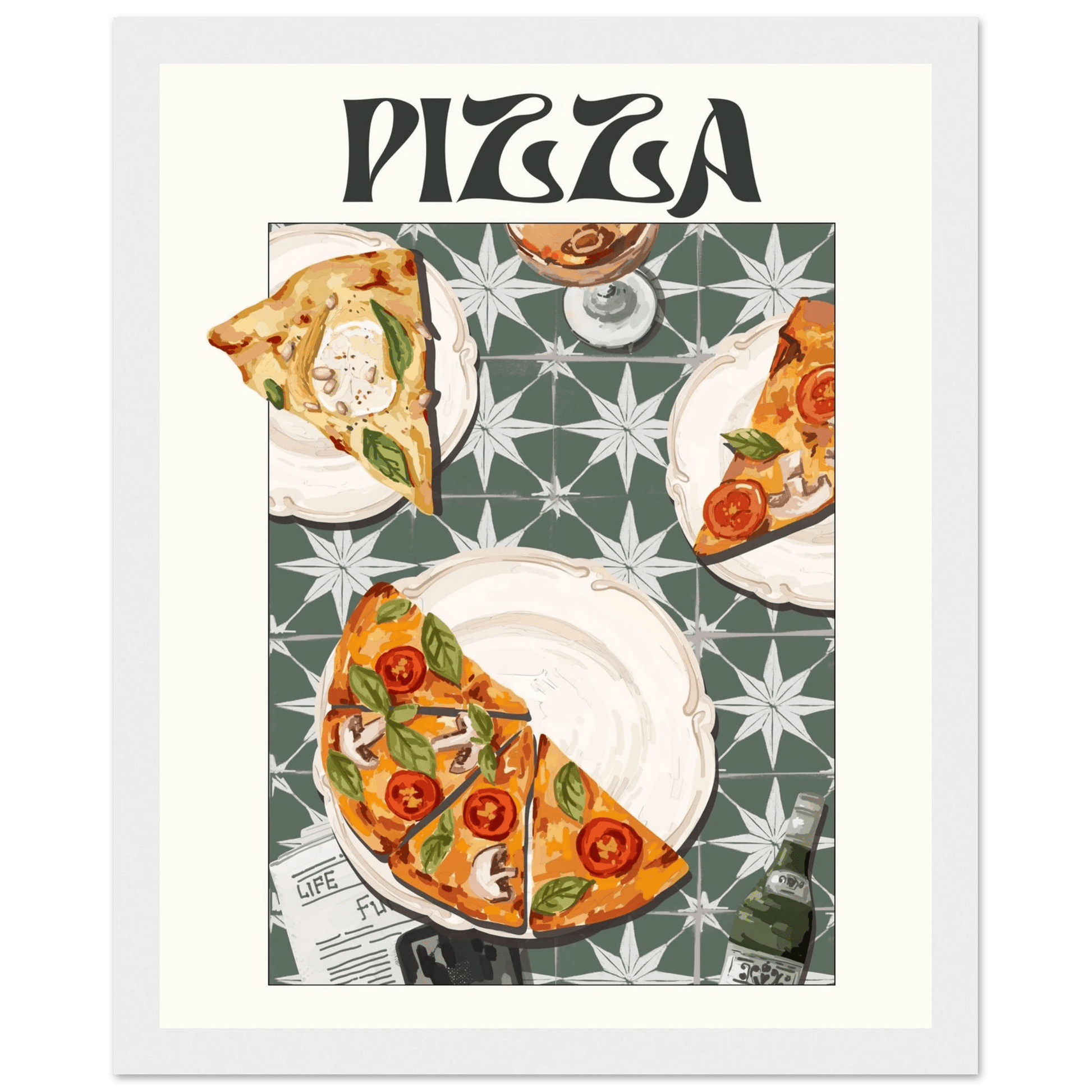 Pizza Poster – Playful Italian Kitchen Wall Art Print (Digital & Printed Options) - Evergreen Posters