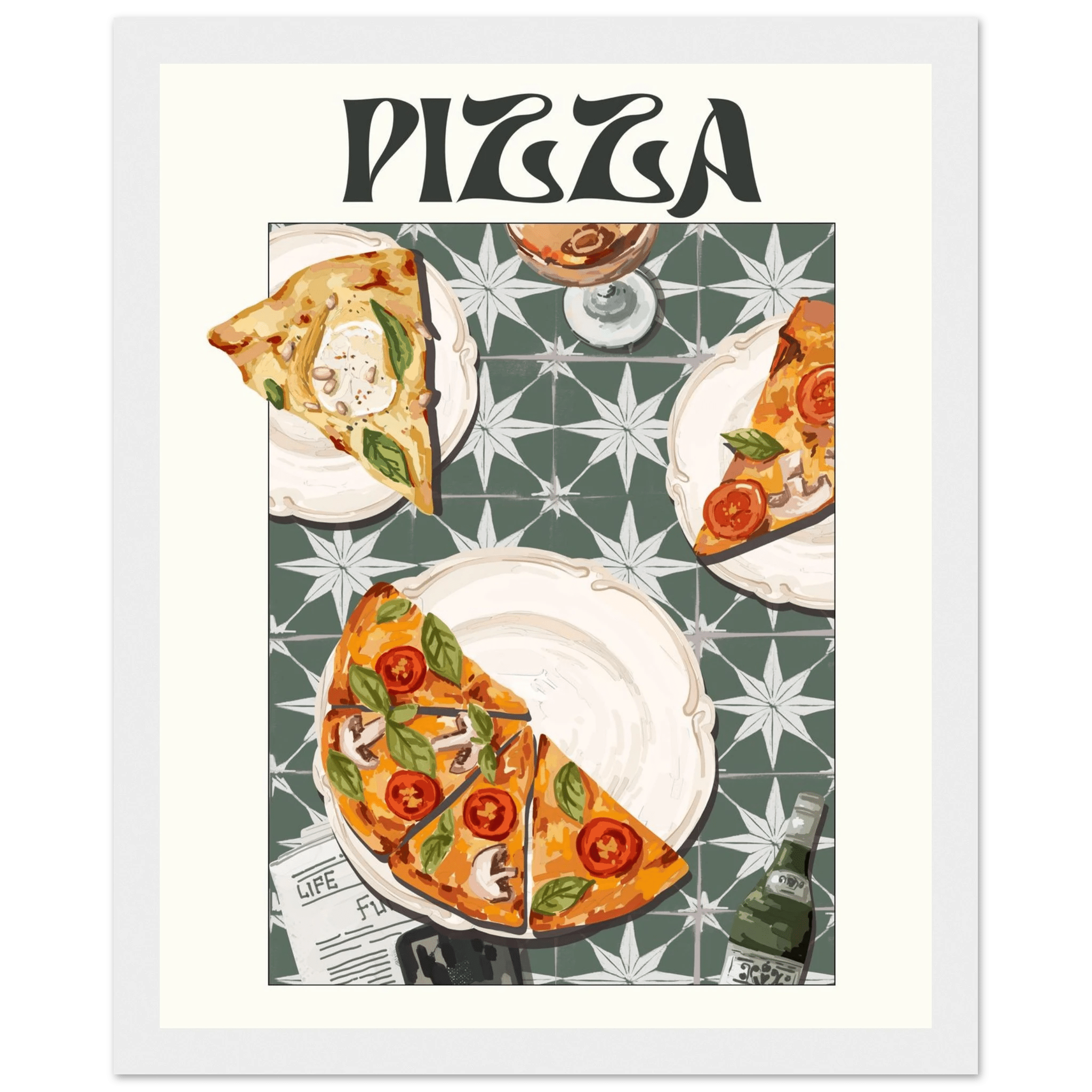 Pizza Poster – Playful Italian Kitchen Wall Art Print (Digital & Printed Options) - Evergreen Posters