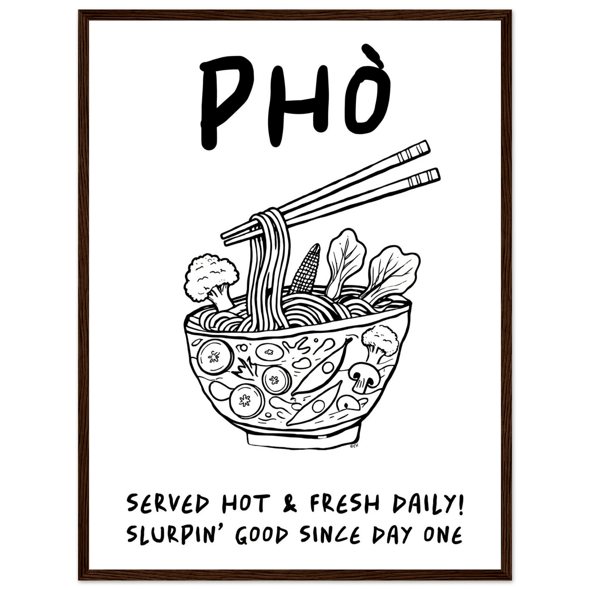 Pho Poster – Funny Vietnamese Kitchen Wall Art Print (Digital & Printed Options) - Evergreen Posters
