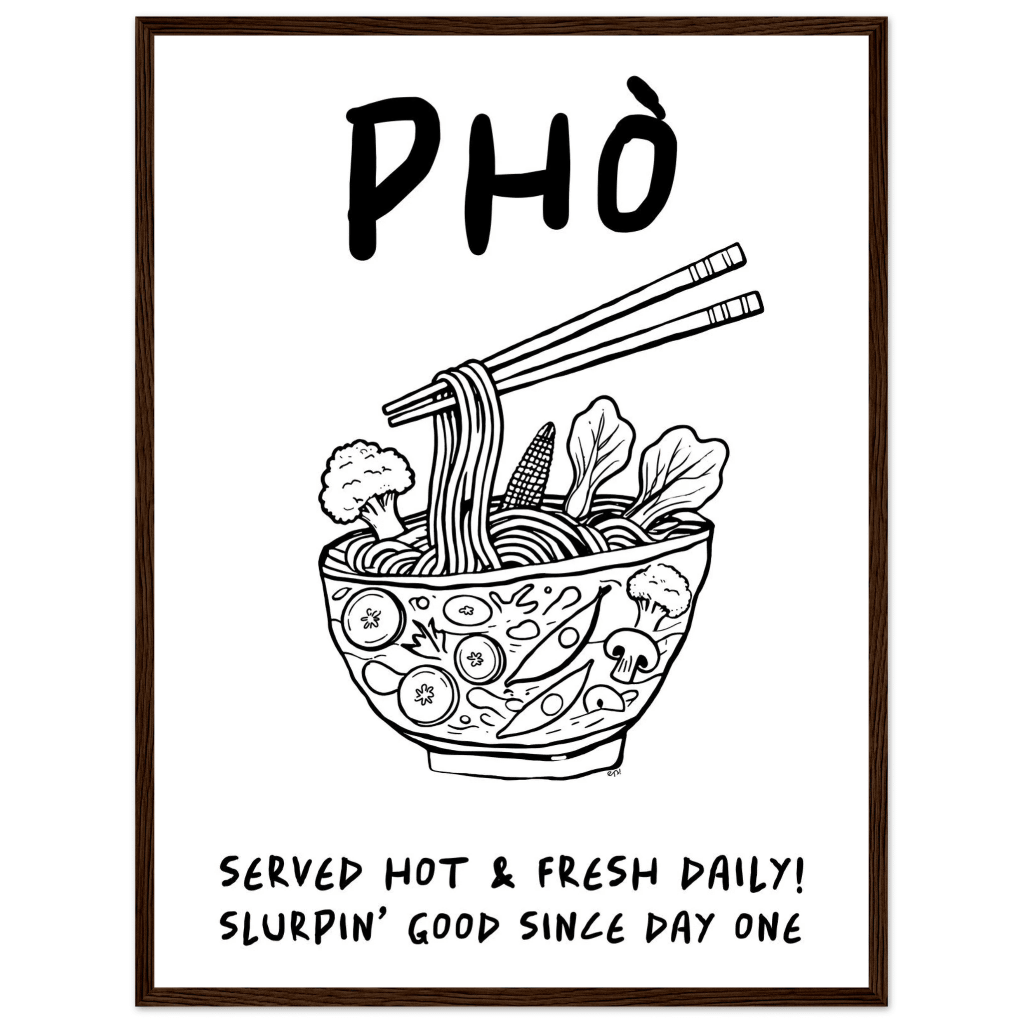 Pho Poster – Funny Vietnamese Kitchen Wall Art Print (Digital & Printed Options) - Evergreen Posters