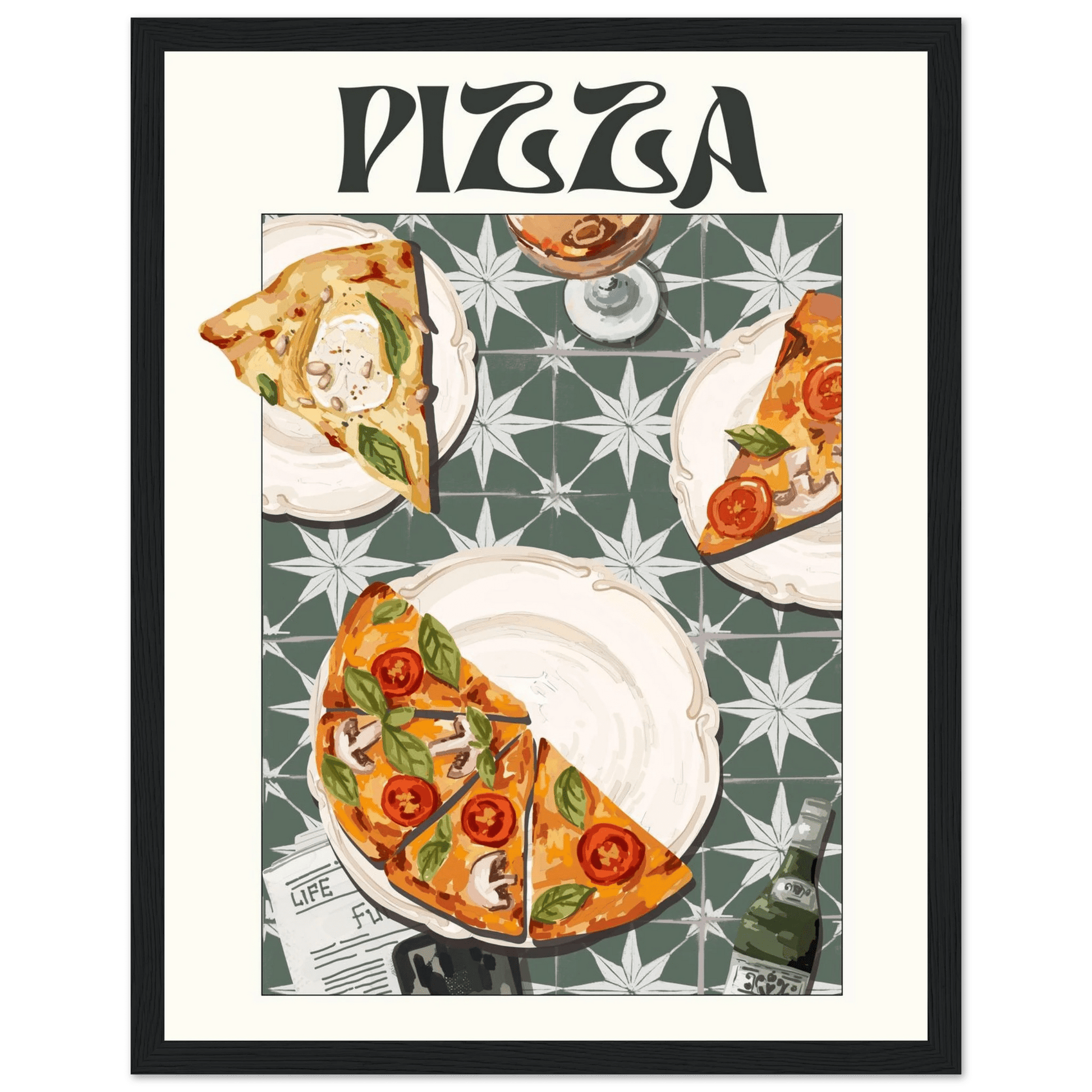 Pizza Poster – Playful Italian Kitchen Wall Art Print (Digital & Printed Options) - Evergreen Posters