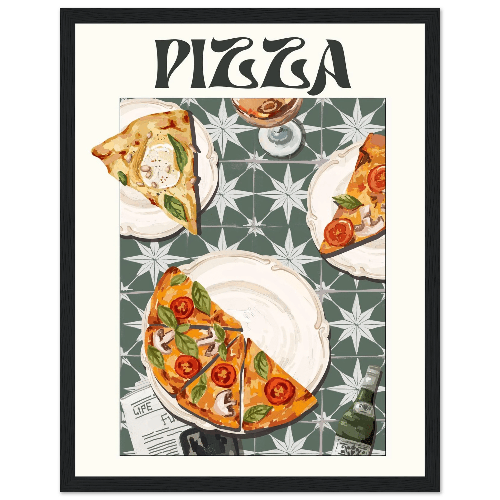 Pizza Poster – Playful Italian Kitchen Wall Art Print (Digital & Printed Options) - Evergreen Posters