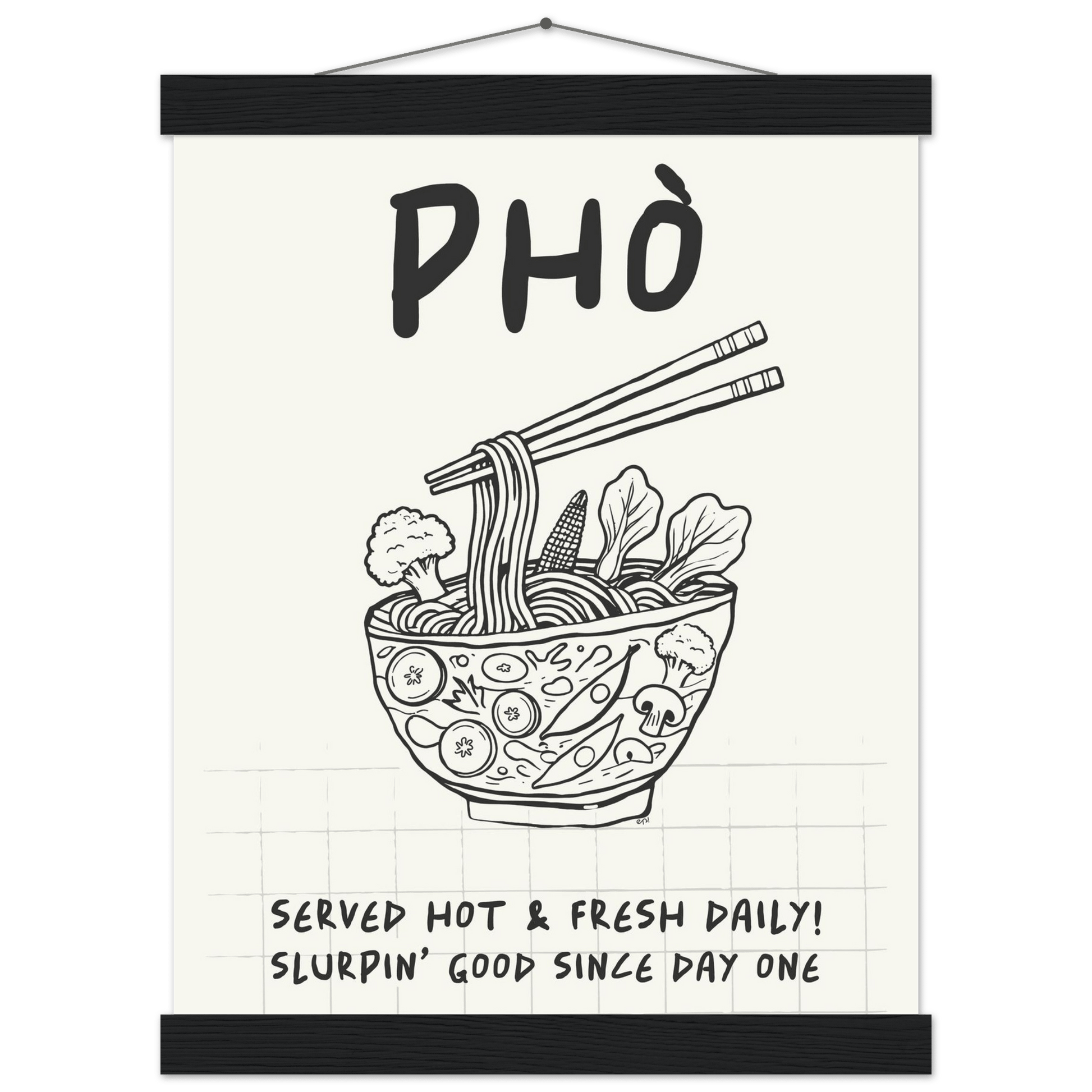 Pho Poster – Slurpin’ Good Vietnamese Kitchen Wall Art Print (Digital & Printed Options) - Evergreen Posters