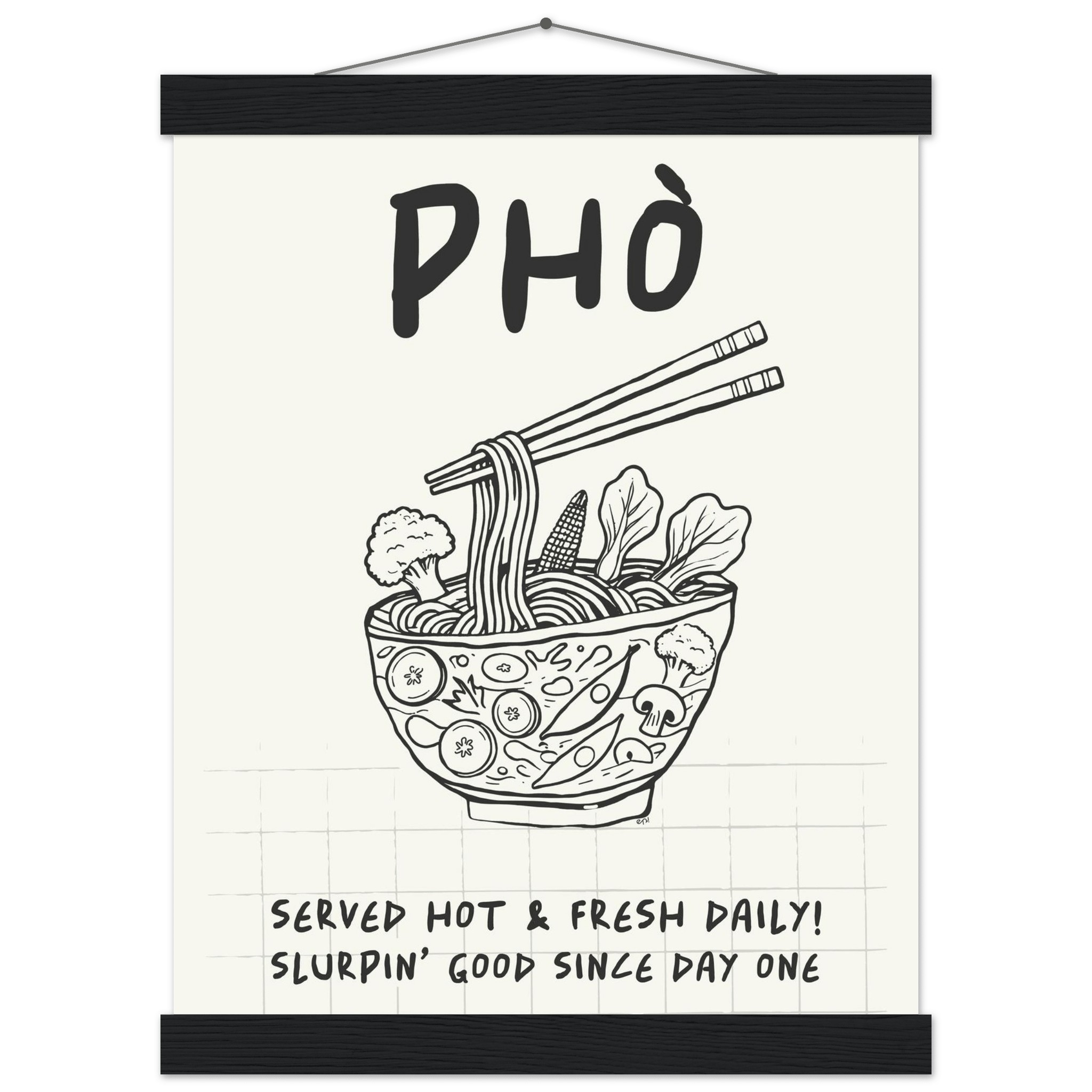 Pho Poster – Slurpin’ Good Vietnamese Kitchen Wall Art Print (Digital & Printed Options) - Evergreen Posters