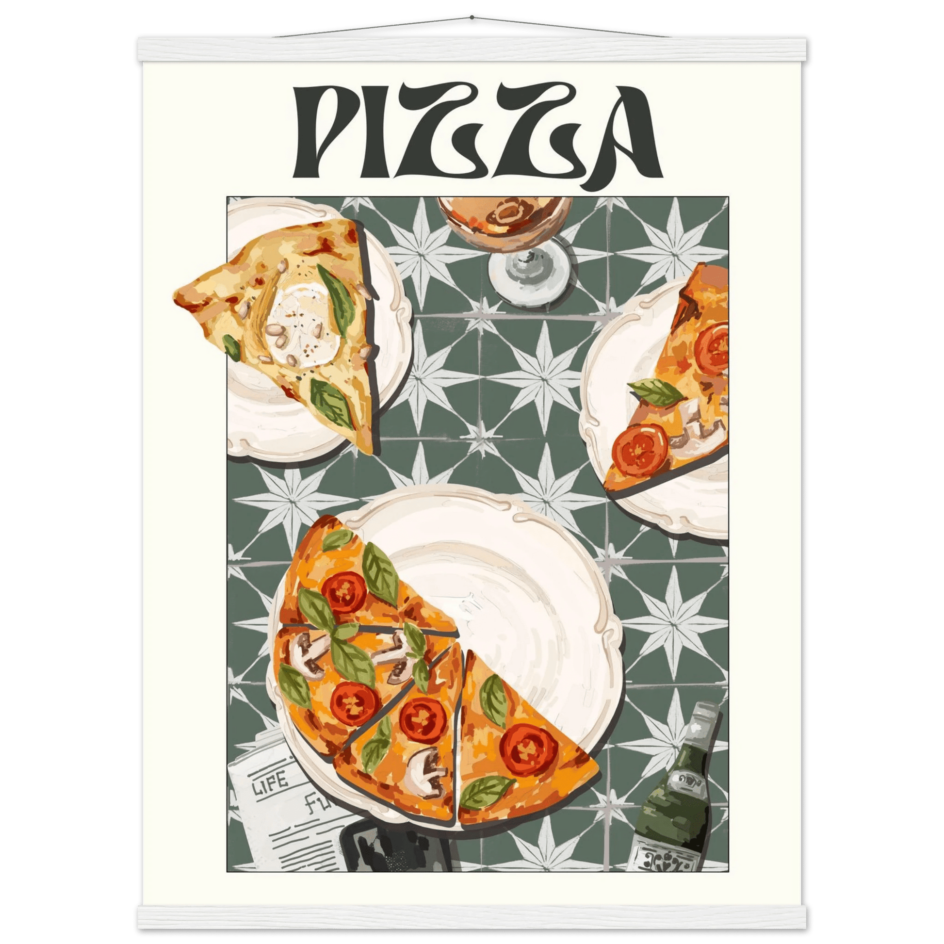 Pizza Poster – Playful Italian Kitchen Wall Art Print (Digital & Printed Options) - Evergreen Posters