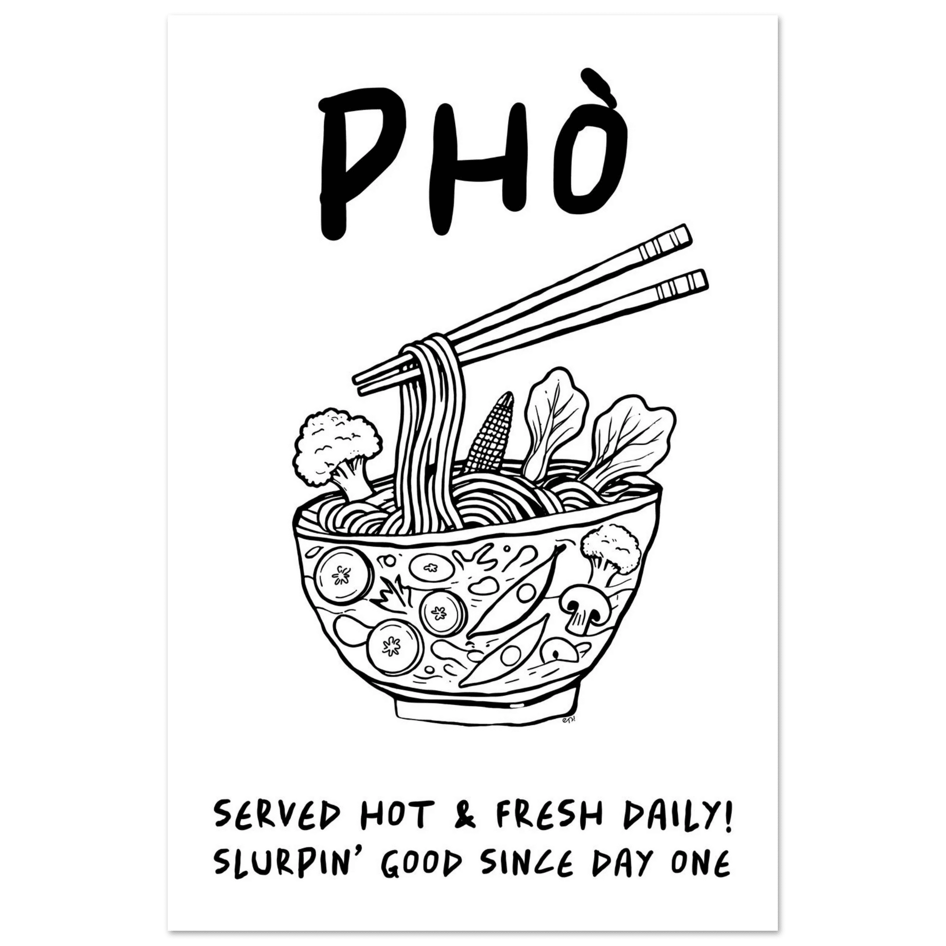 Pho Poster – Funny Vietnamese Kitchen Wall Art Print (Digital & Printed Options) - Evergreen Posters