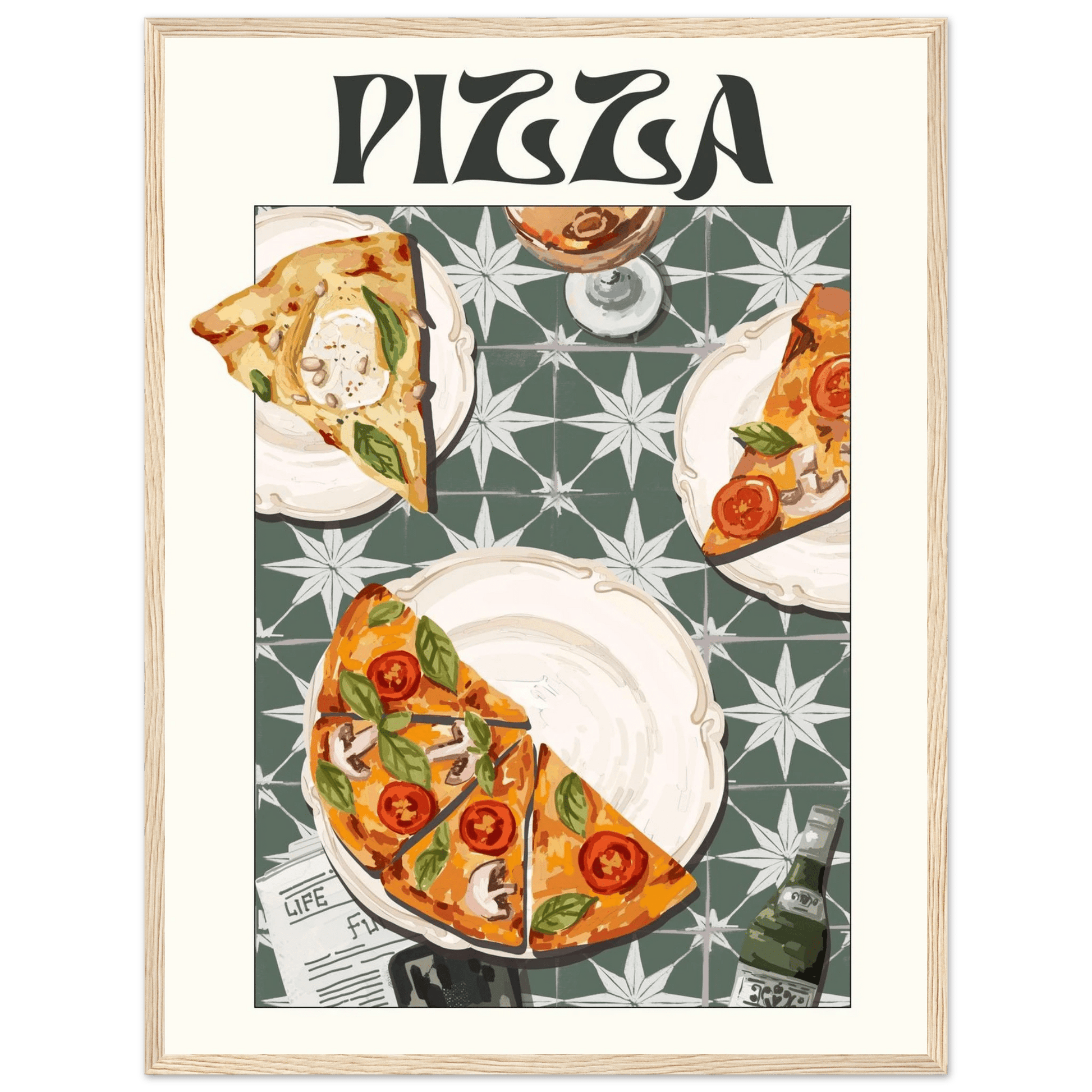 Pizza Poster – Playful Italian Kitchen Wall Art Print (Digital & Printed Options) - Evergreen Posters
