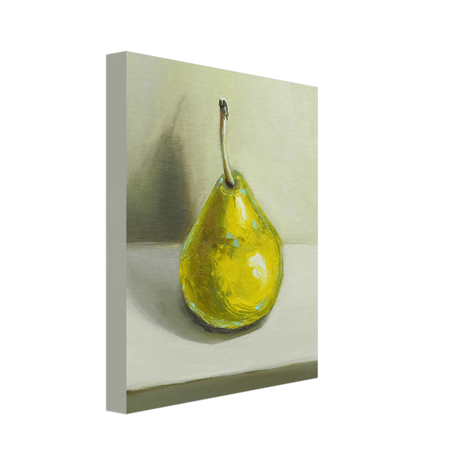 Pear Print | Green Pear Oil Painting Wall Art | Kitchen Poster - Evergreen Posters