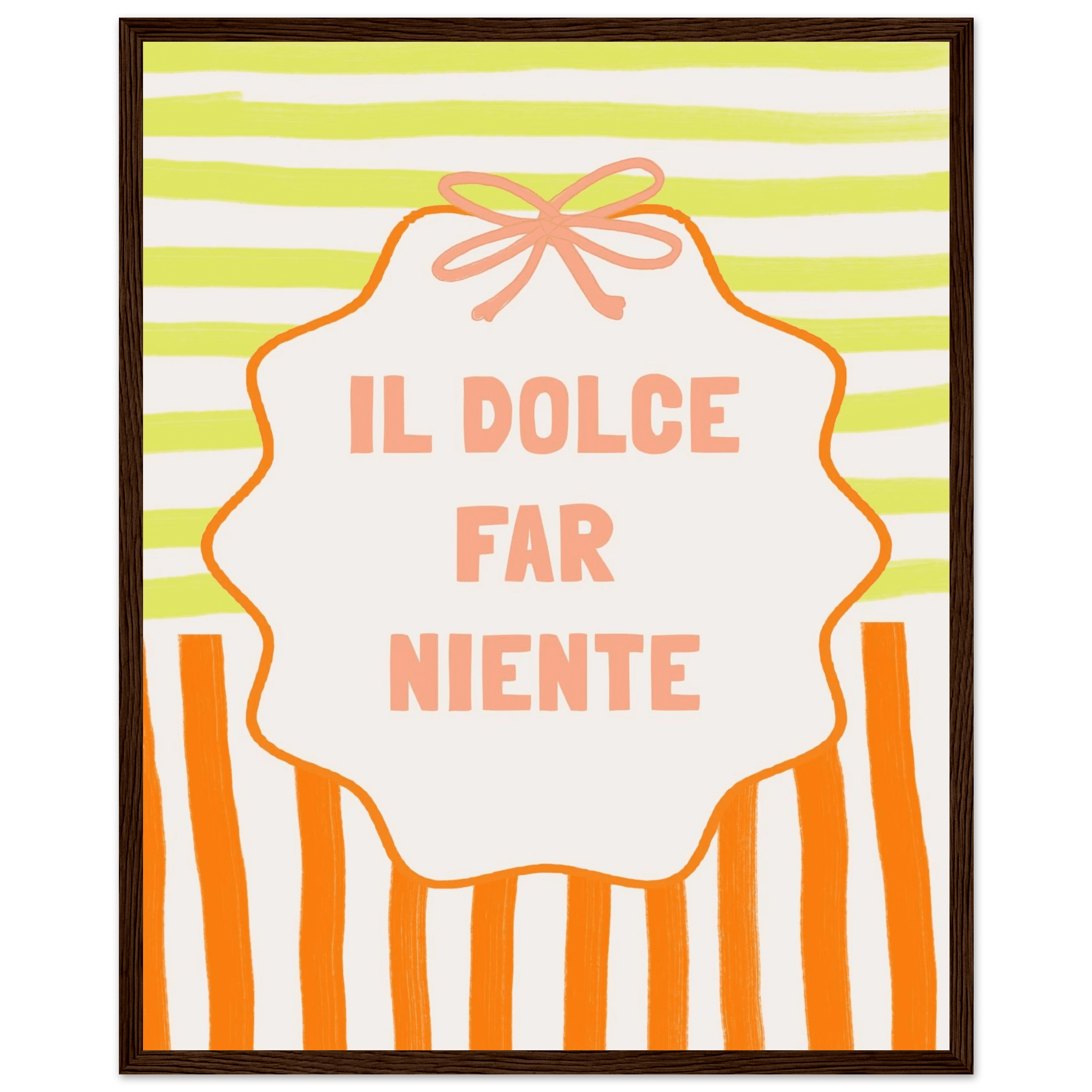 Il Dolce Far Niente Italian Print | Coquette Stripe Wall Art - Evergreen Posters