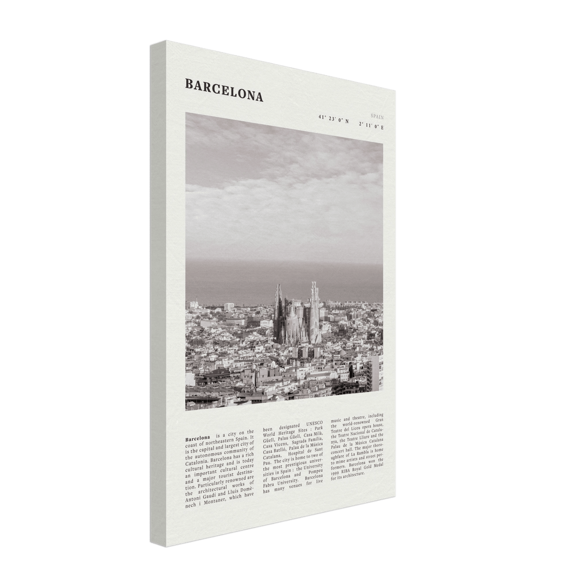 Barcelona Poster | Black & White Sagrada Familia Wall Art | Spain Travel Print - Evergreen Posters