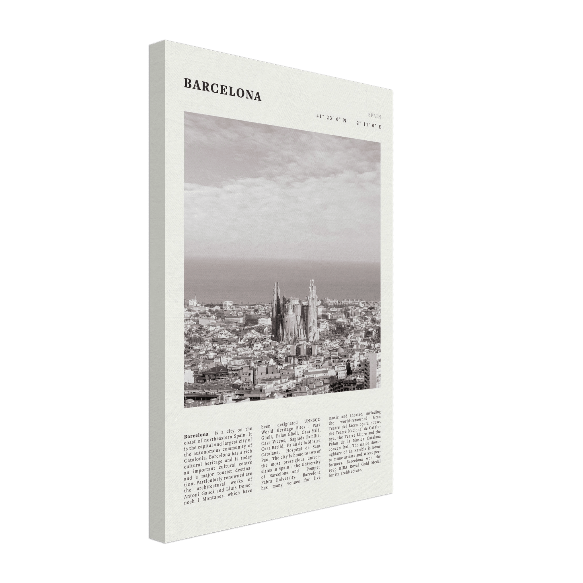 Barcelona Poster | Black & White Sagrada Familia Wall Art | Spain Travel Print - Evergreen Posters