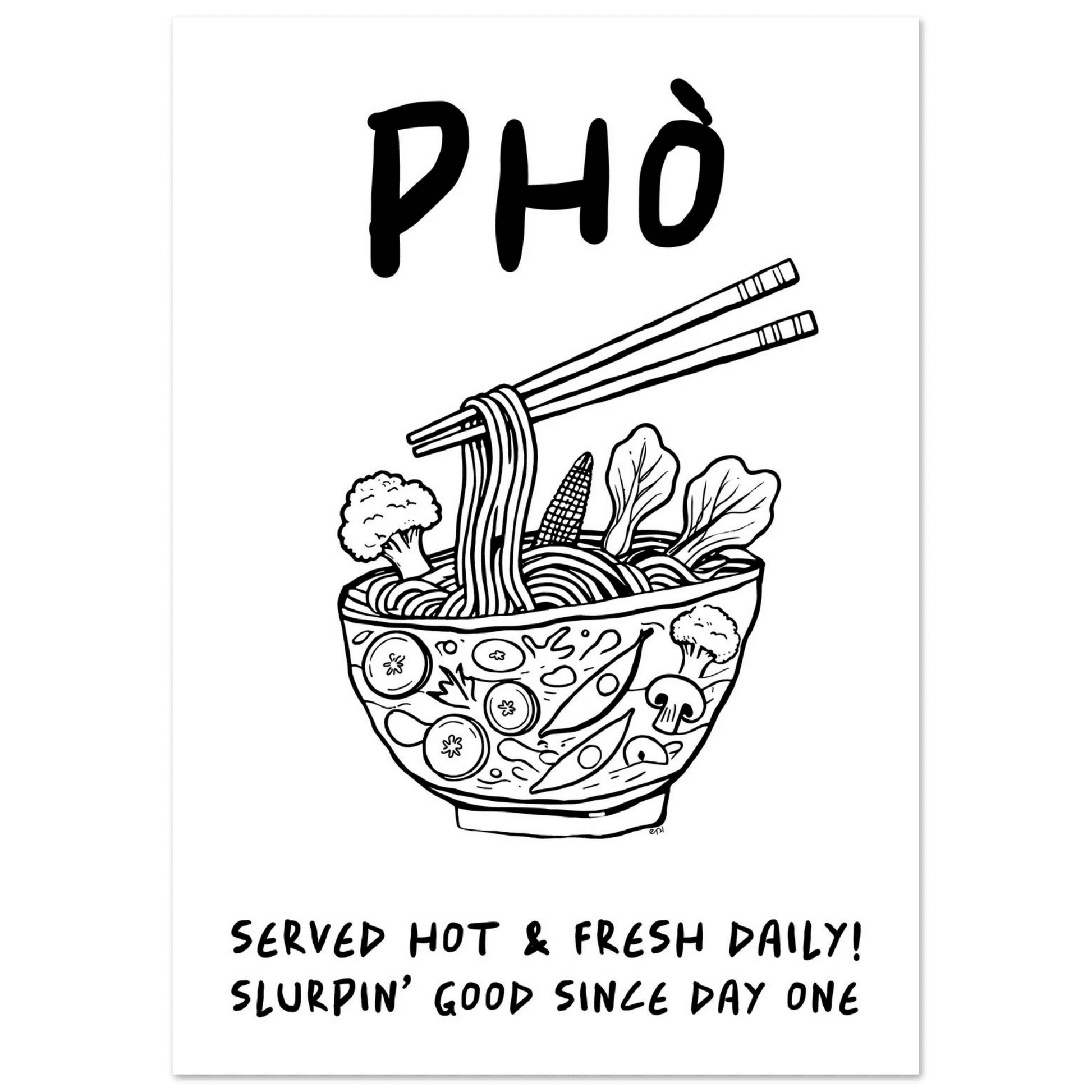 Pho Poster – Funny Vietnamese Kitchen Wall Art Print (Digital & Printed Options) - Evergreen Posters