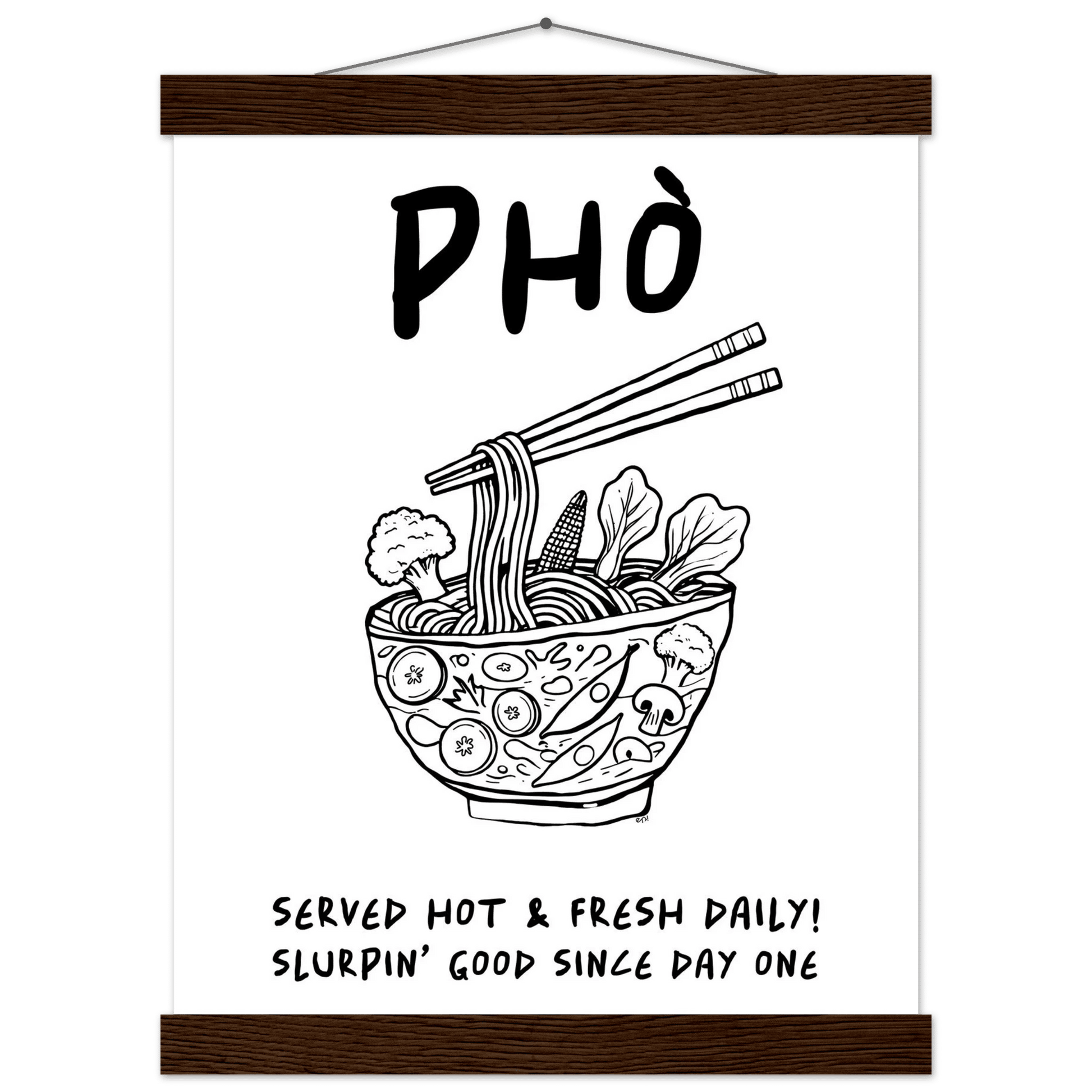 Pho Poster – Funny Vietnamese Kitchen Wall Art Print (Digital & Printed Options) - Evergreen Posters