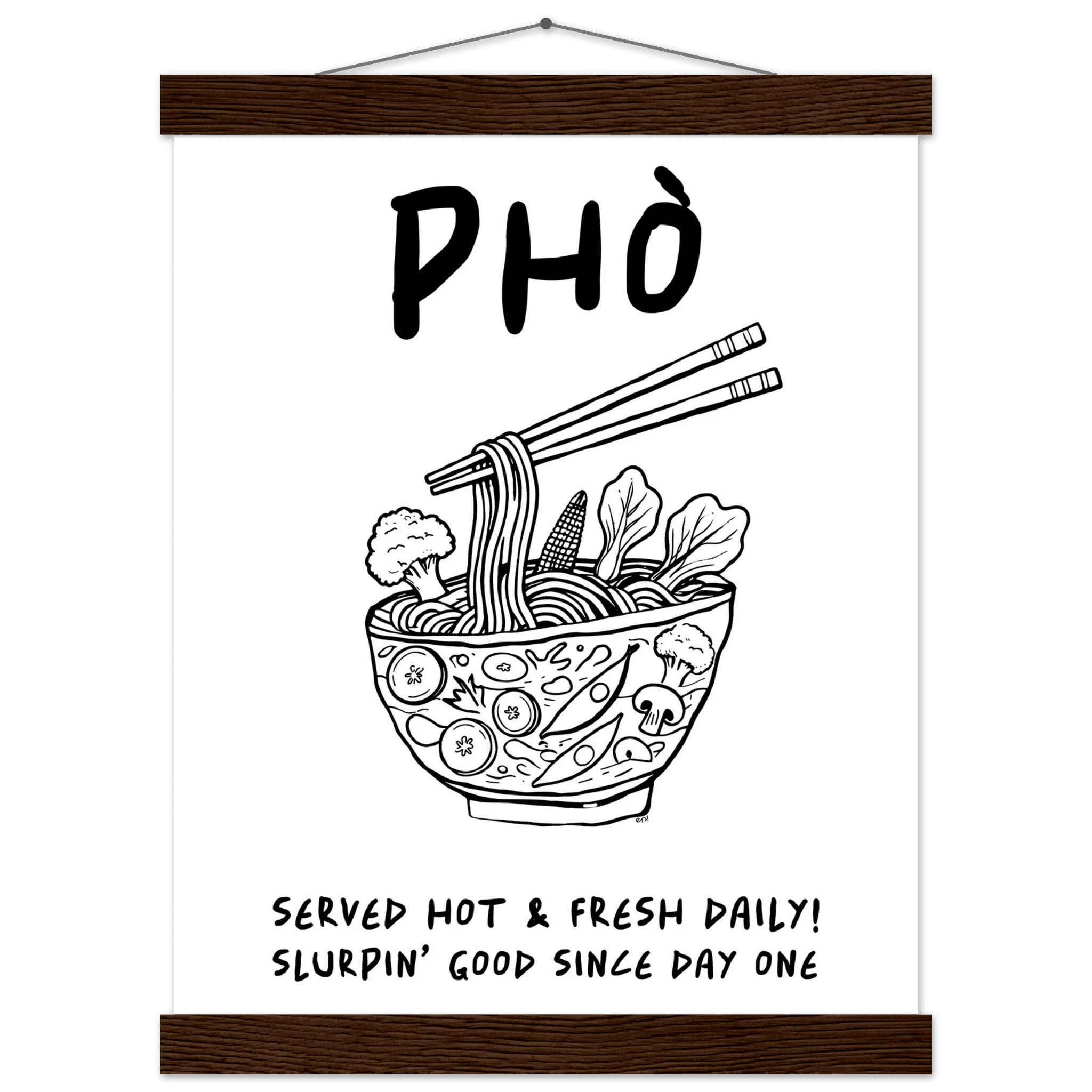 Pho Poster – Funny Vietnamese Kitchen Wall Art Print (Digital & Printed Options) - Evergreen Posters