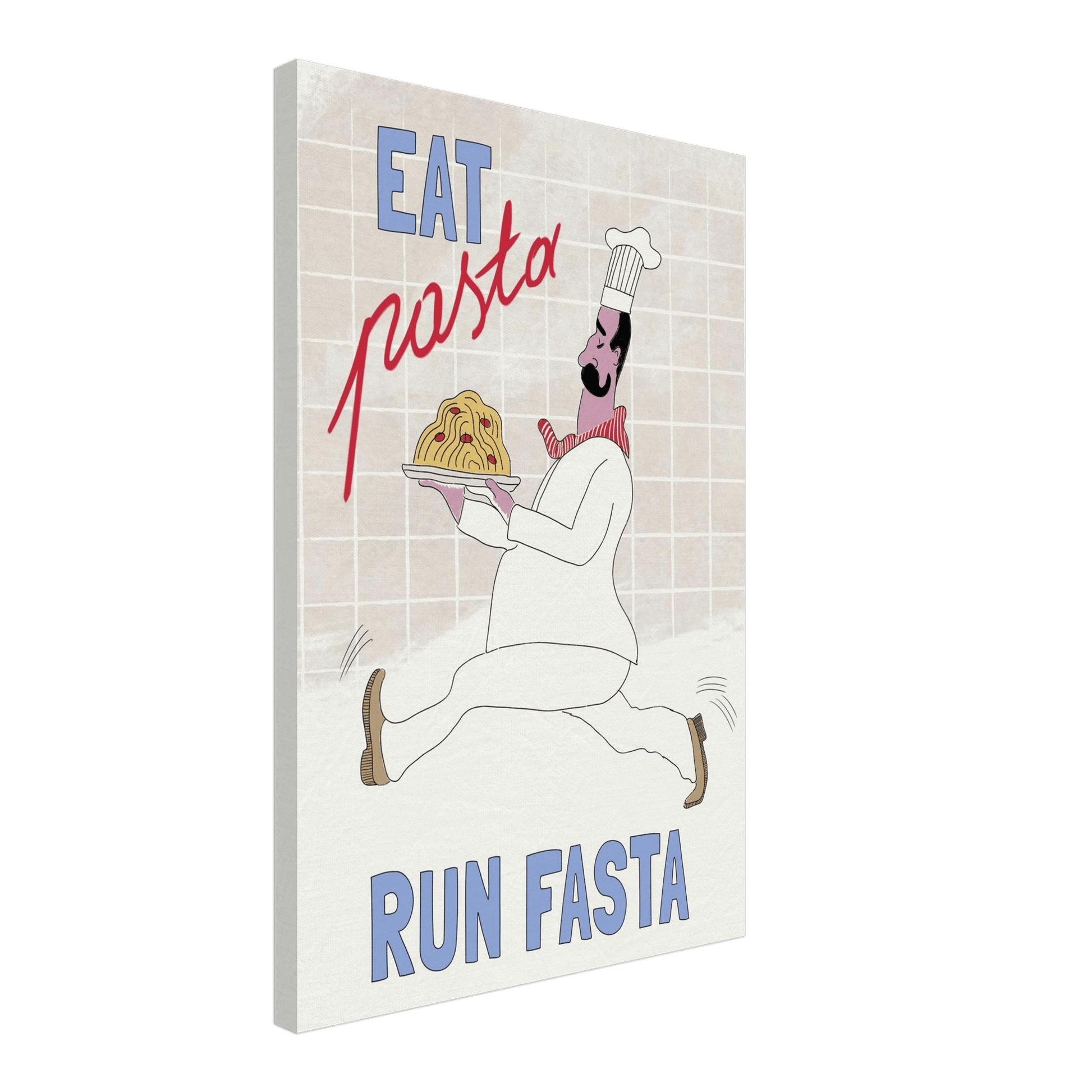 Eat Pasta Run Fasta Poster – Fun Kitchen Wall Art Print (Digital & Printed Options) - Evergreen Posters