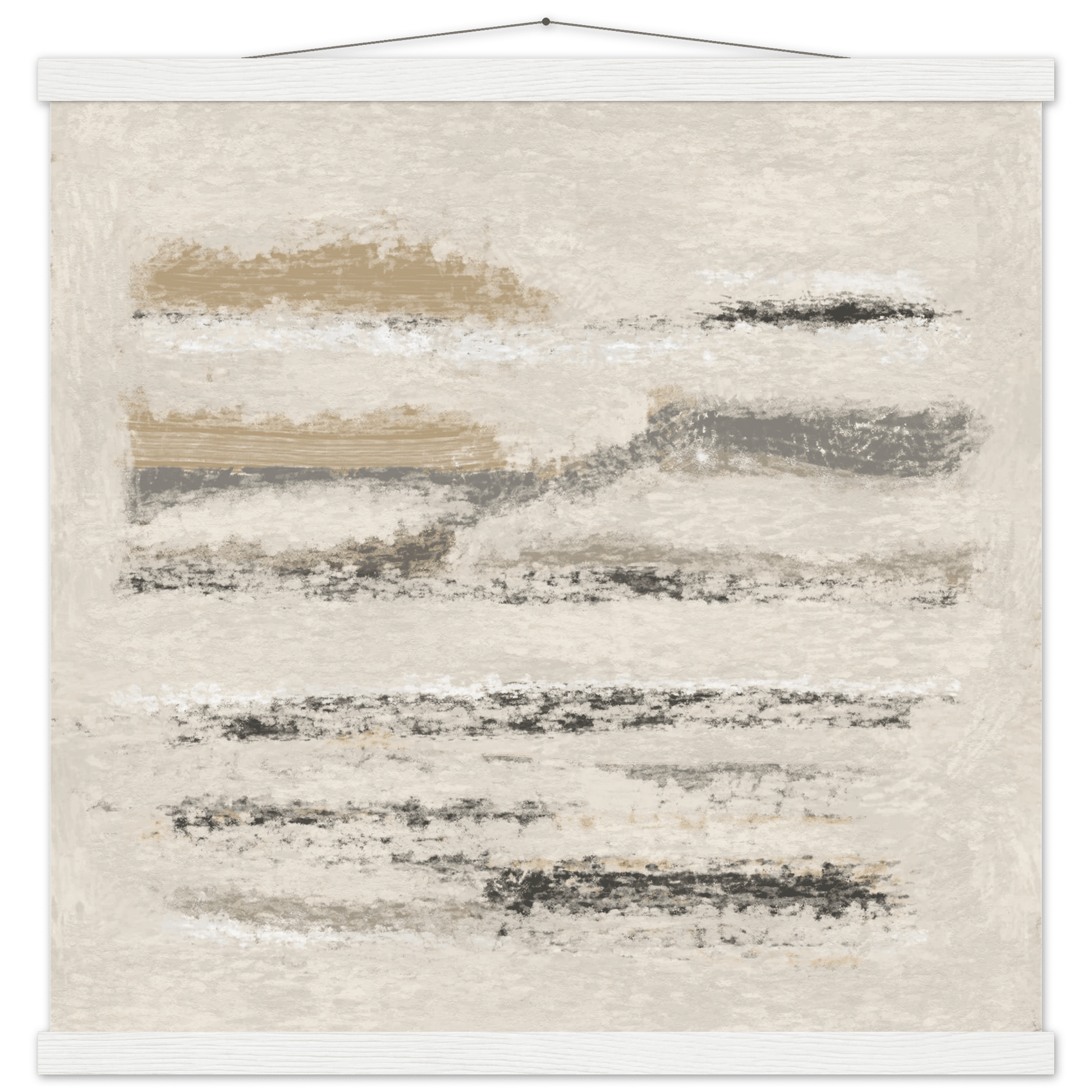 Neutral Abstract Poster | Beige Textured Brushstroke Wall Art | Minimalist Living Room Print - Evergreen Posters