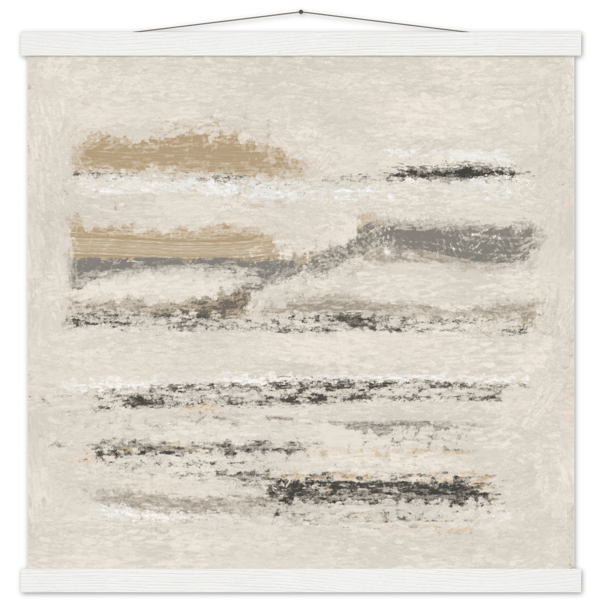 Neutral Abstract Poster | Beige Textured Brushstroke Wall Art | Minimalist Living Room Print - Evergreen Posters