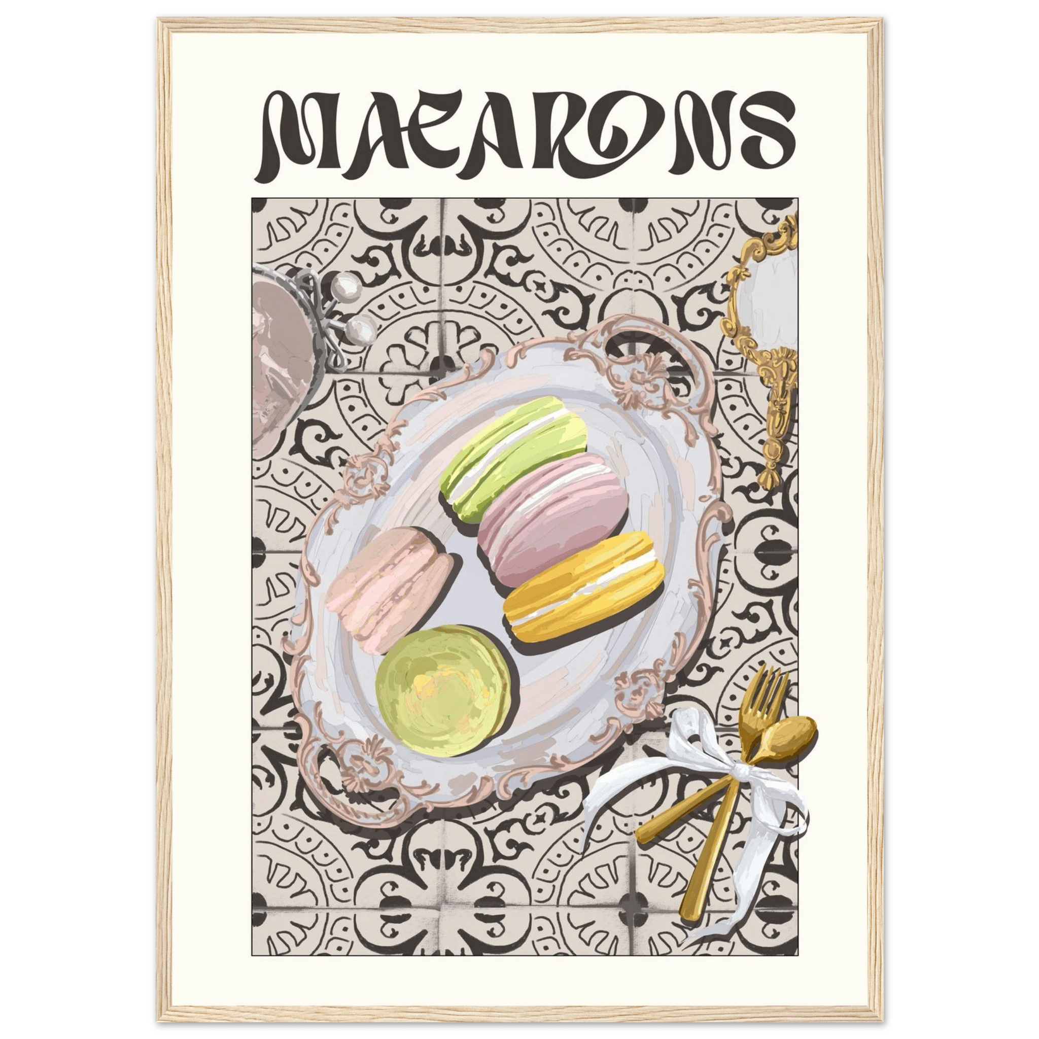 Macarons Poster – Playful French Patisserie Kitchen Wall Art Print (Digital & Printed Options) - Evergreen Posters
