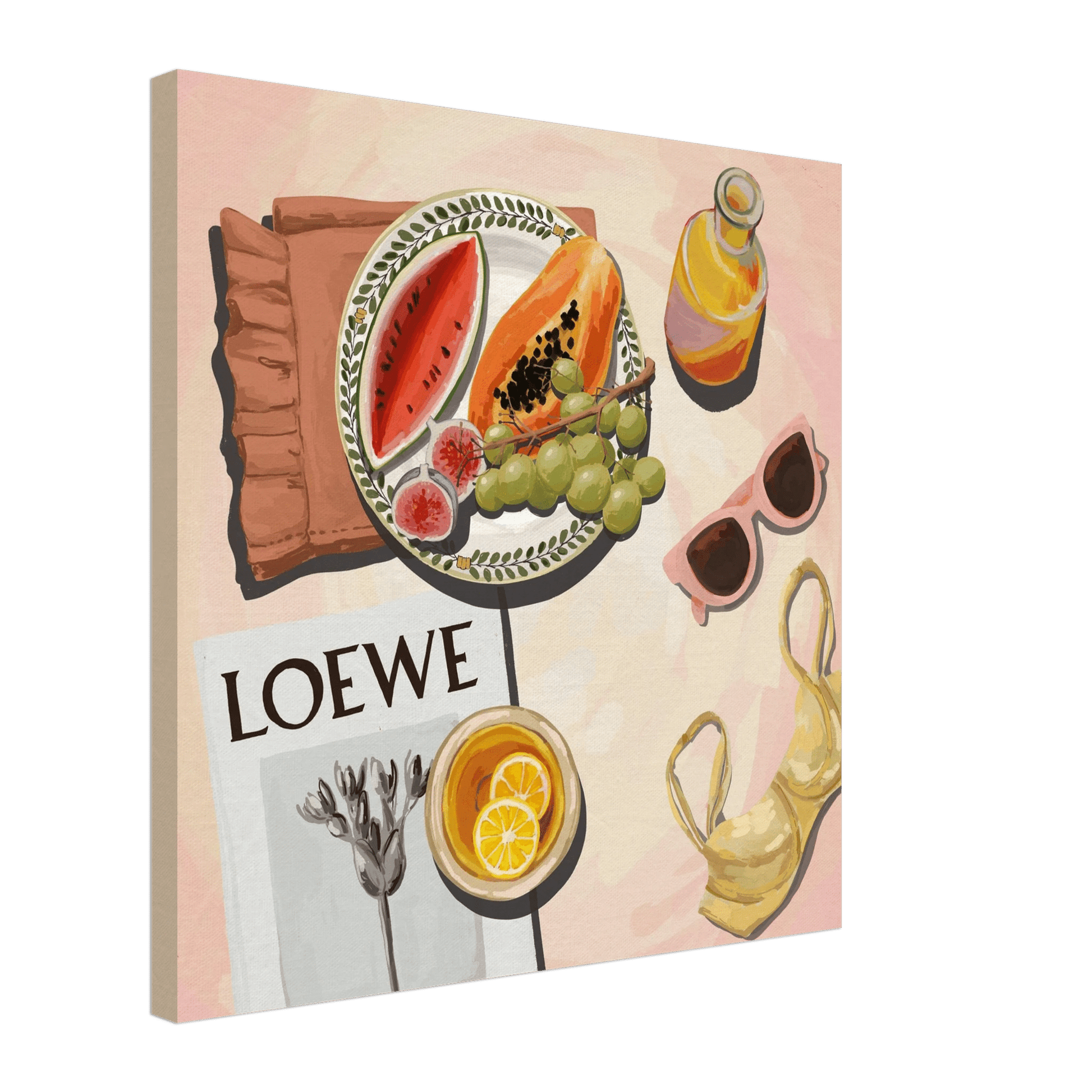 Loewe Summer Fruits Poster | Dopamine Decor Food Wall Art | Pastel Square Kitchen Print - Evergreen Posters - 34