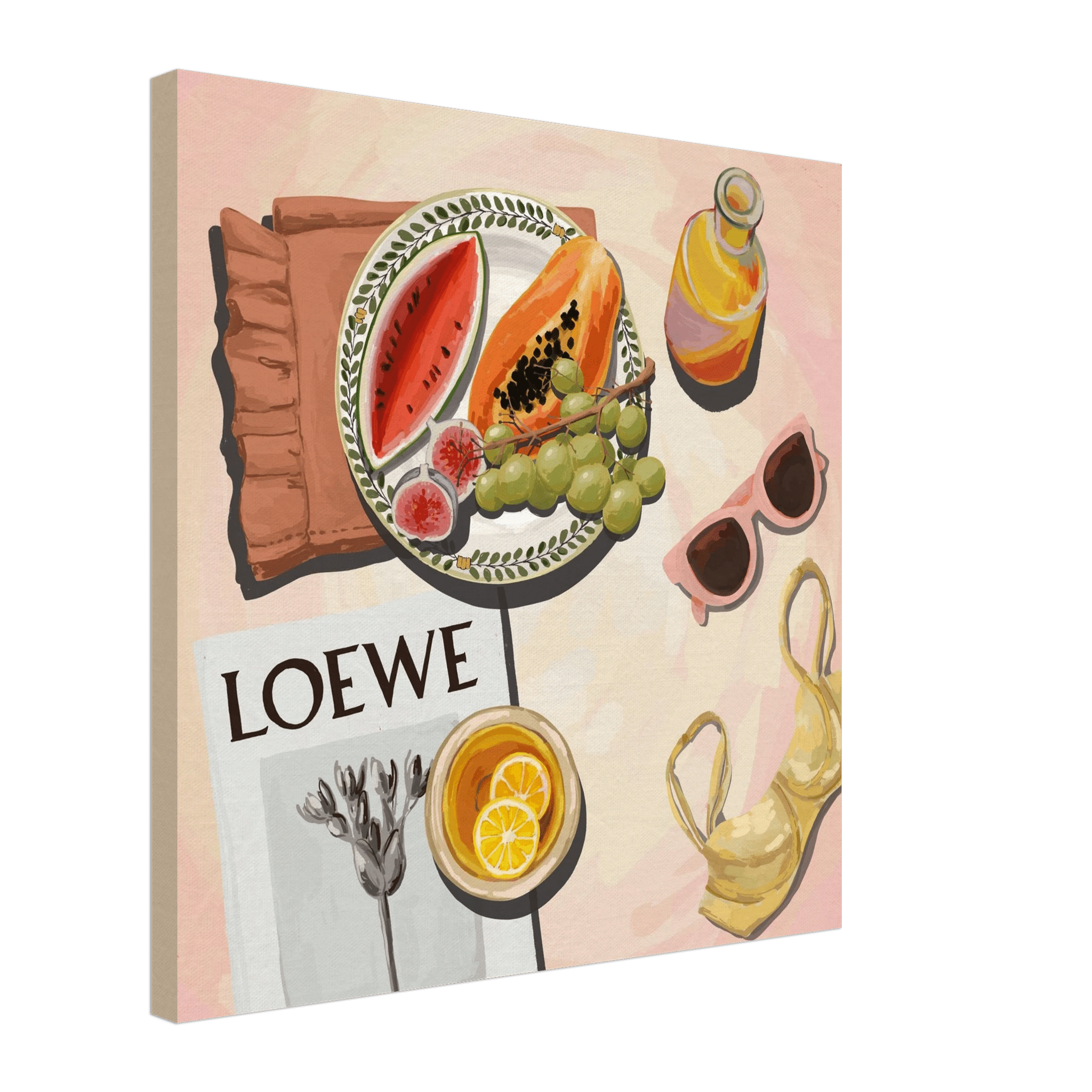 Loewe Summer Fruits Poster | Dopamine Decor Food Wall Art | Pastel Square Kitchen Print - Evergreen Posters - 34