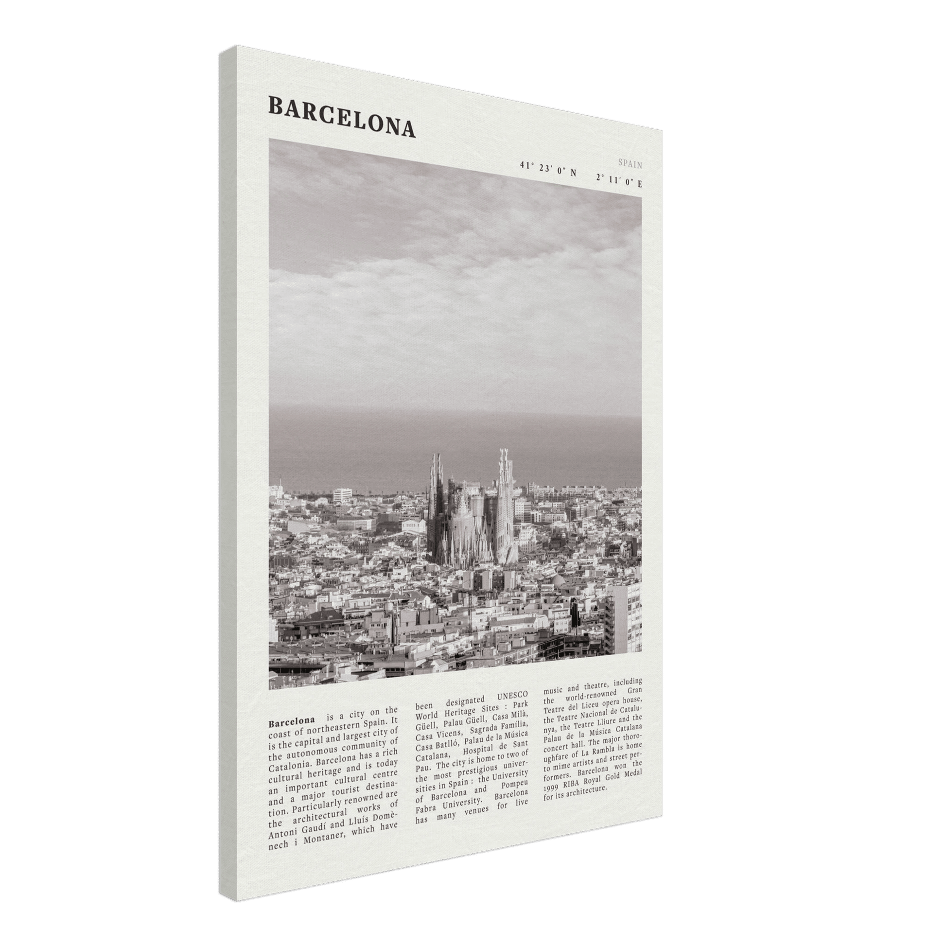 Barcelona Poster | Black & White Sagrada Familia Wall Art | Spain Travel Print - Evergreen Posters