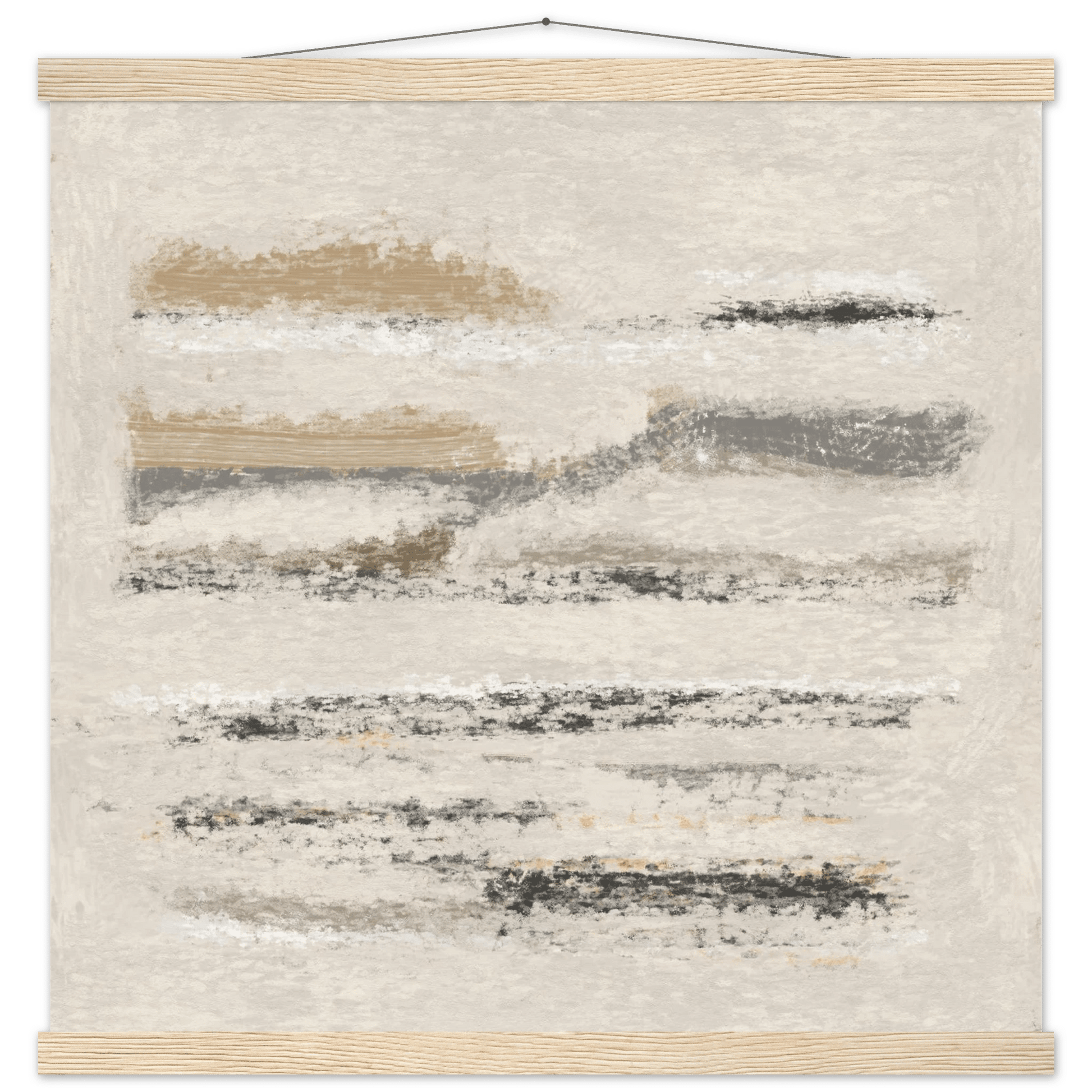 Neutral Abstract Poster | Beige Textured Brushstroke Wall Art | Minimalist Living Room Print - Evergreen Posters
