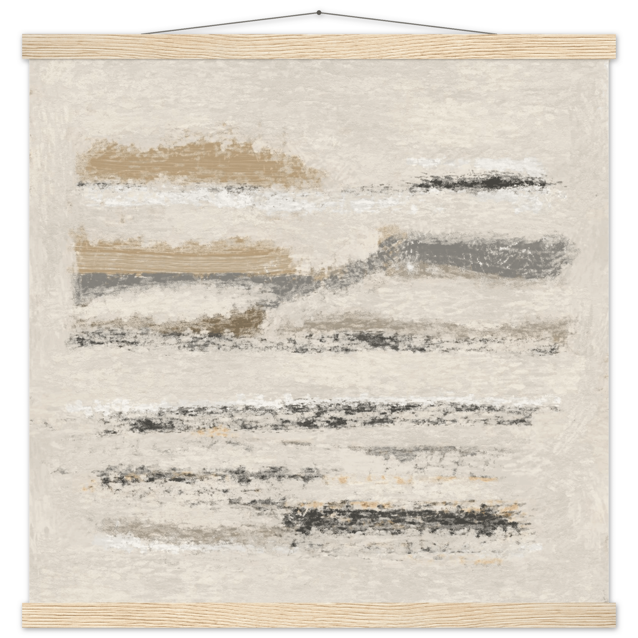Neutral Abstract Poster | Beige Textured Brushstroke Wall Art | Minimalist Living Room Print - Evergreen Posters