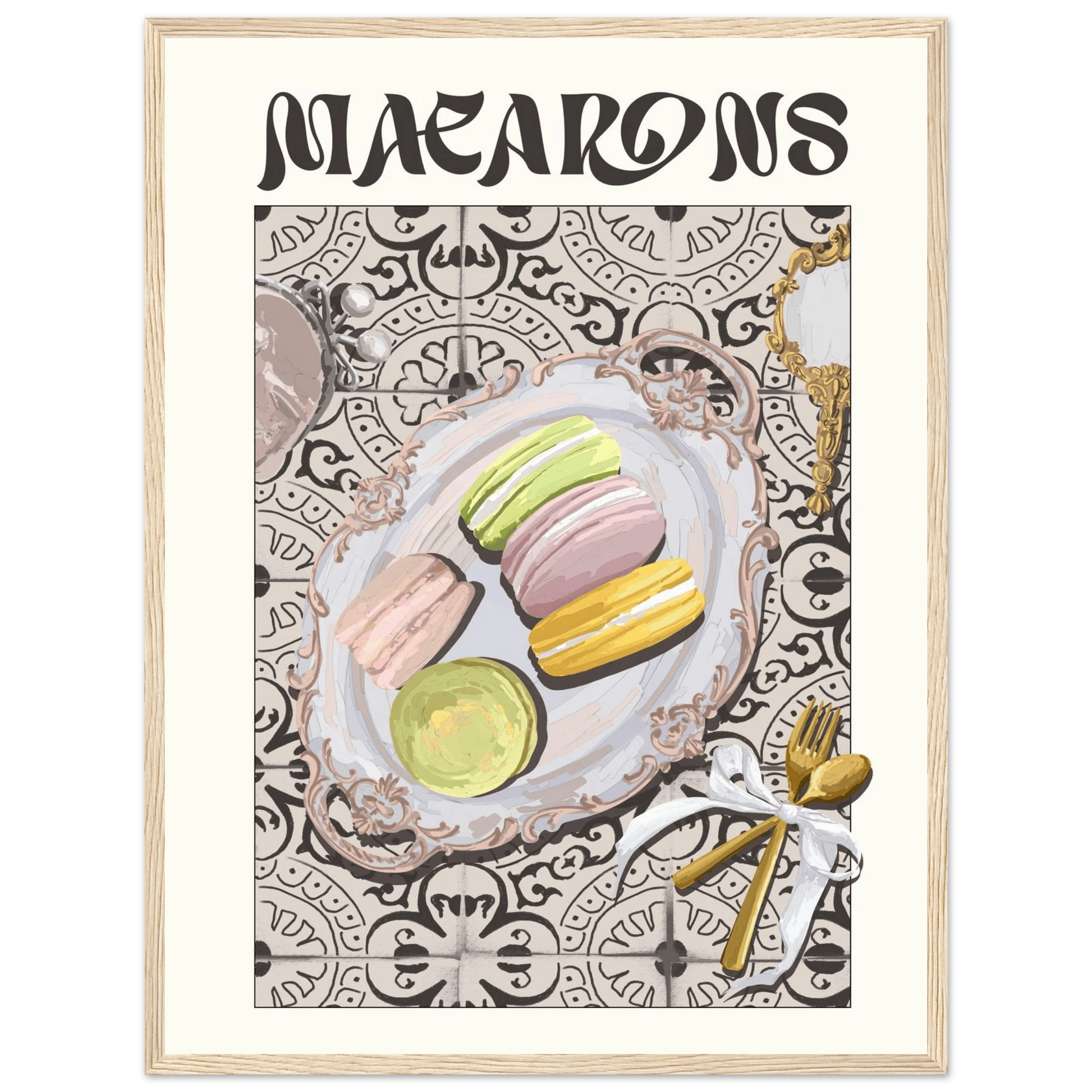 Macarons Poster – Playful French Patisserie Kitchen Wall Art Print (Digital & Printed Options) - Evergreen Posters