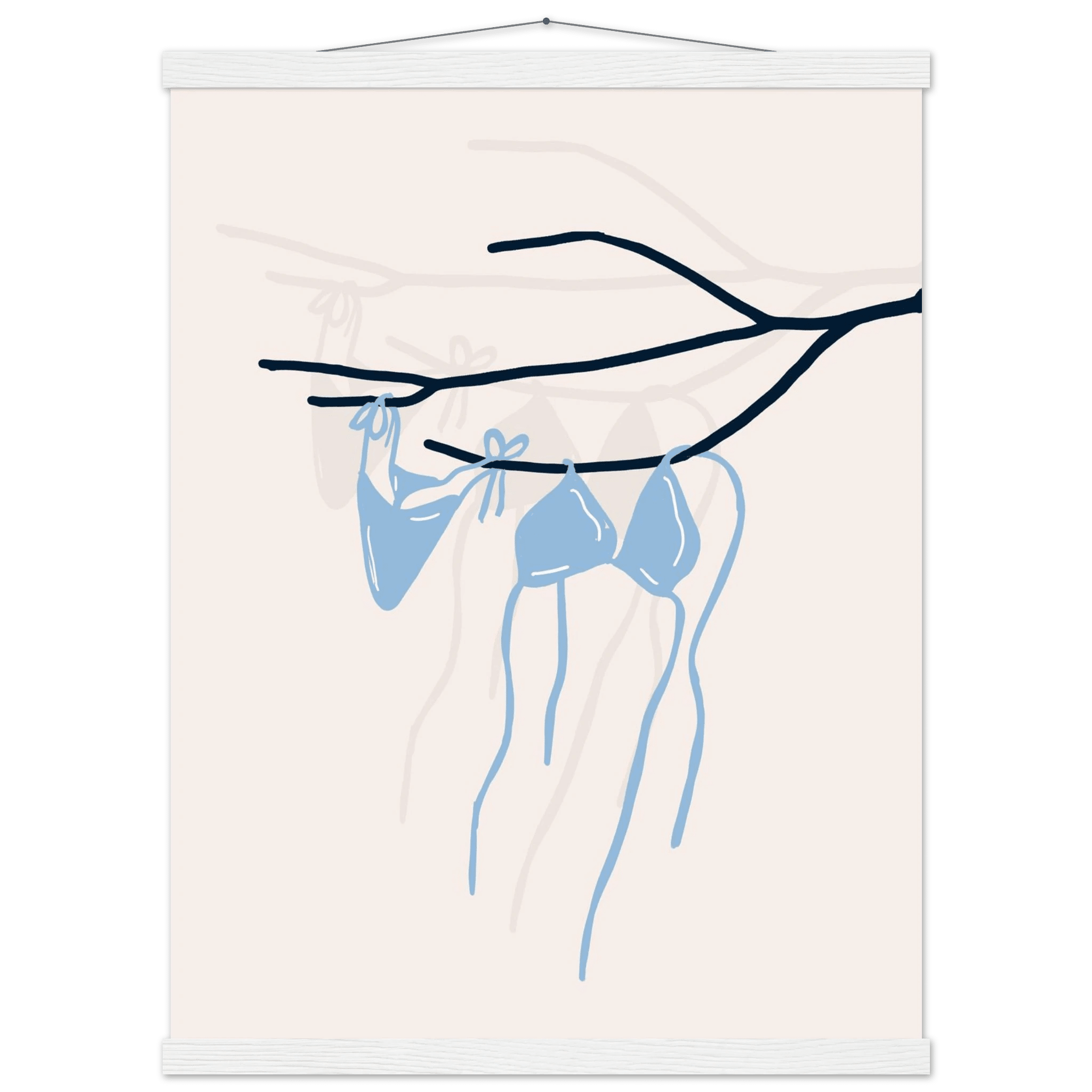 Coastal Bikini Line Art Poster – Minimalist Beach Wall Art Print - Evergreen Posters