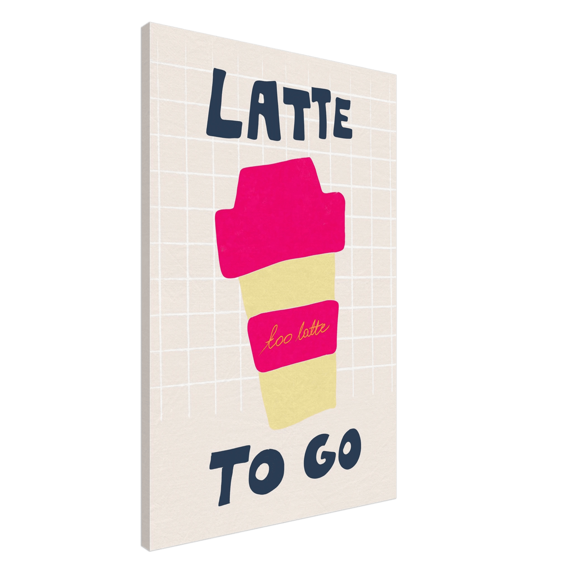 Latte To Go Poster – Playful Coffee Kitchen Wall Art Print (Digital & Printed Options) - Evergreen Posters