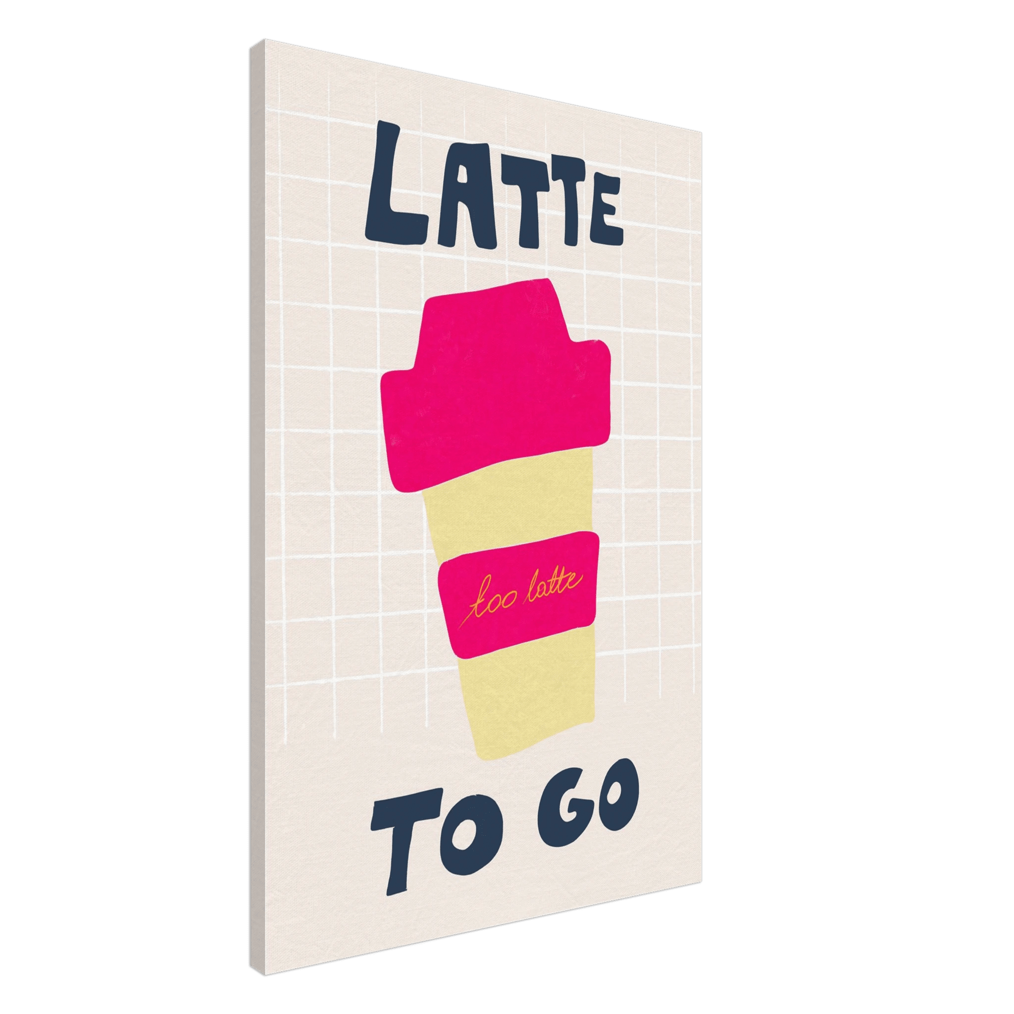 Latte To Go Poster – Playful Coffee Kitchen Wall Art Print (Digital & Printed Options) - Evergreen Posters