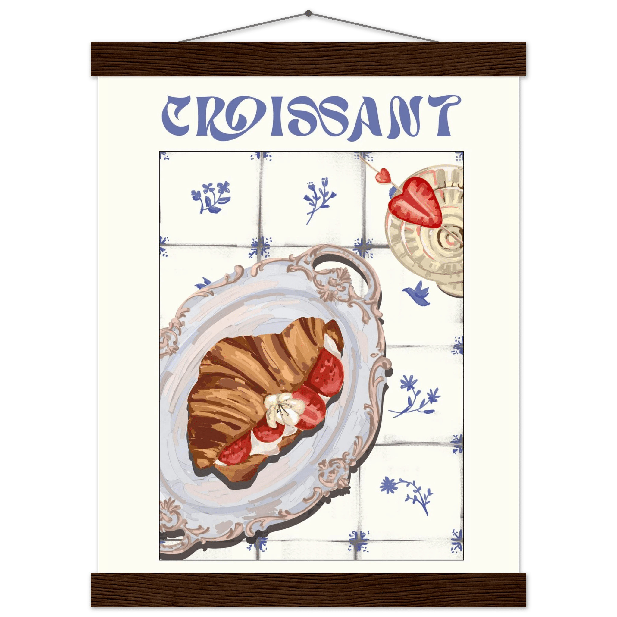 Croissant Poster – Charming French Breakfast Kitchen Wall Art Print (Digital & Printed Options) - Evergreen Posters