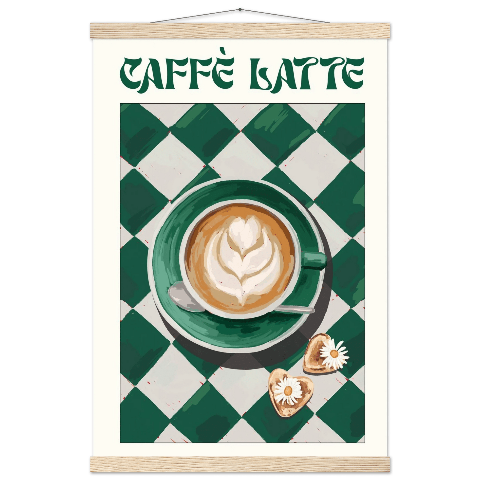 Caffè Latte Poster – Playful Coffee Kitchen Wall Art Print (Digital & Printed Options) - Evergreen Posters