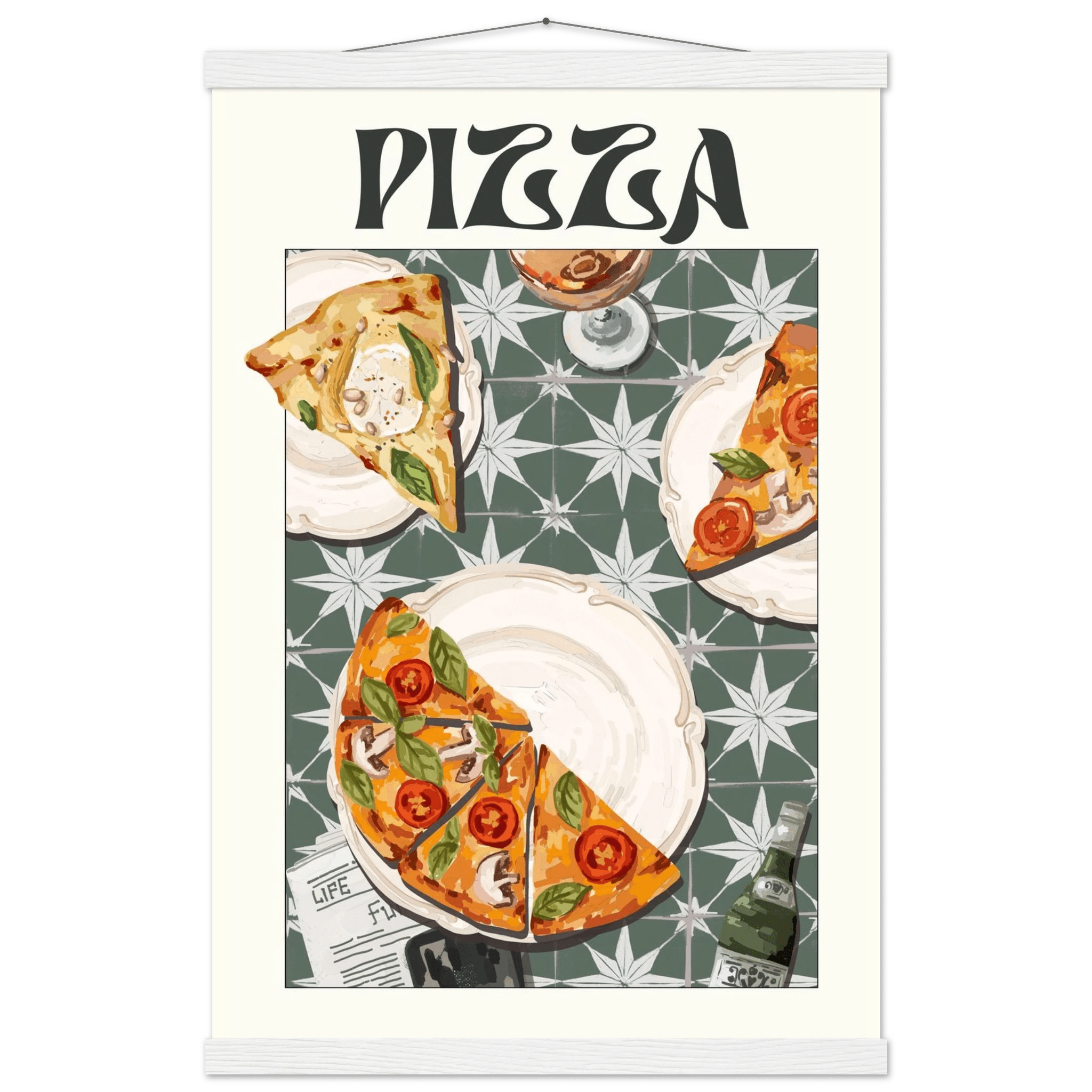 Pizza Poster – Playful Italian Kitchen Wall Art Print (Digital & Printed Options) - Evergreen Posters