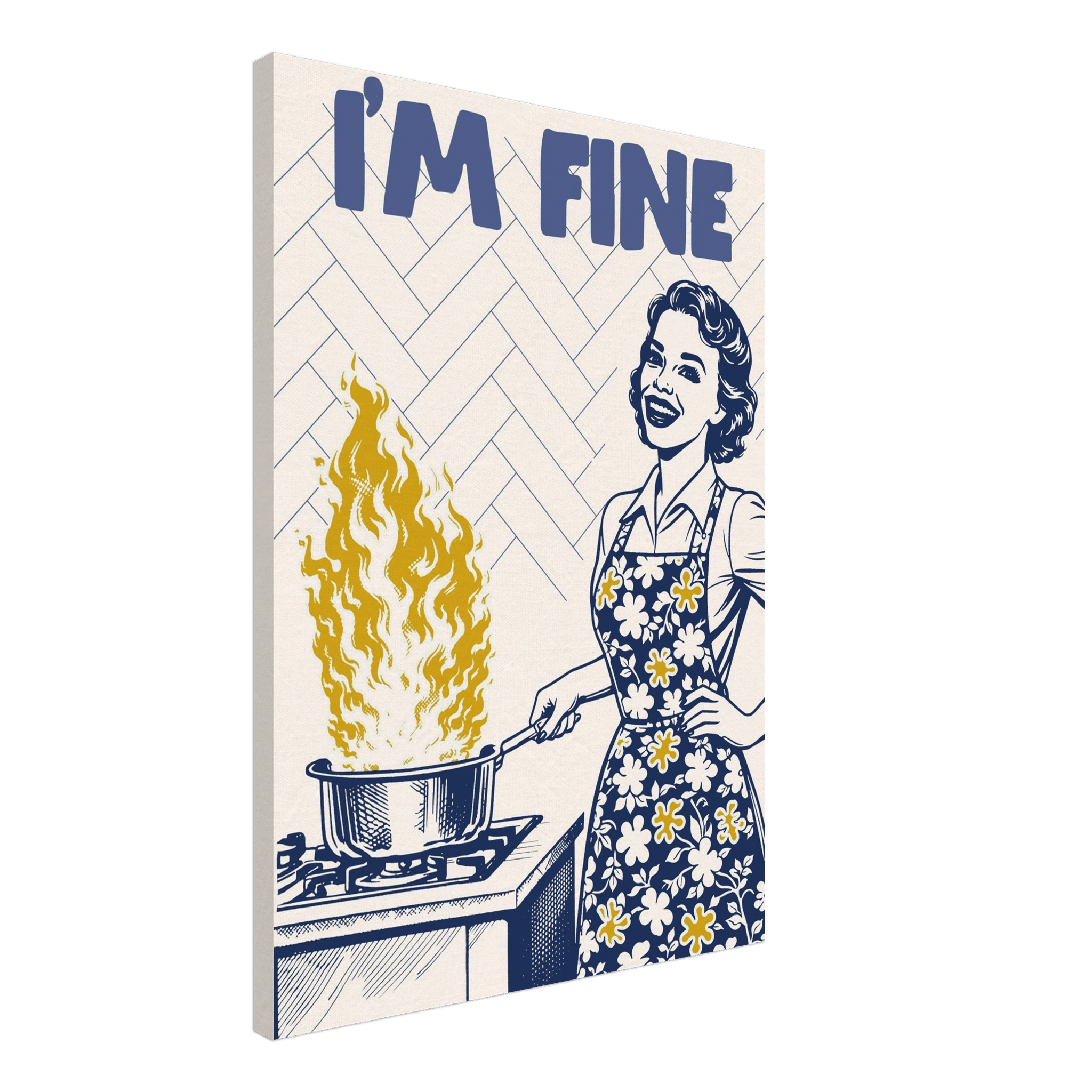 I'm Fine Poster – Funny Retro Kitchen Wall Art Print (Digital & Printed Options) - Evergreen Posters