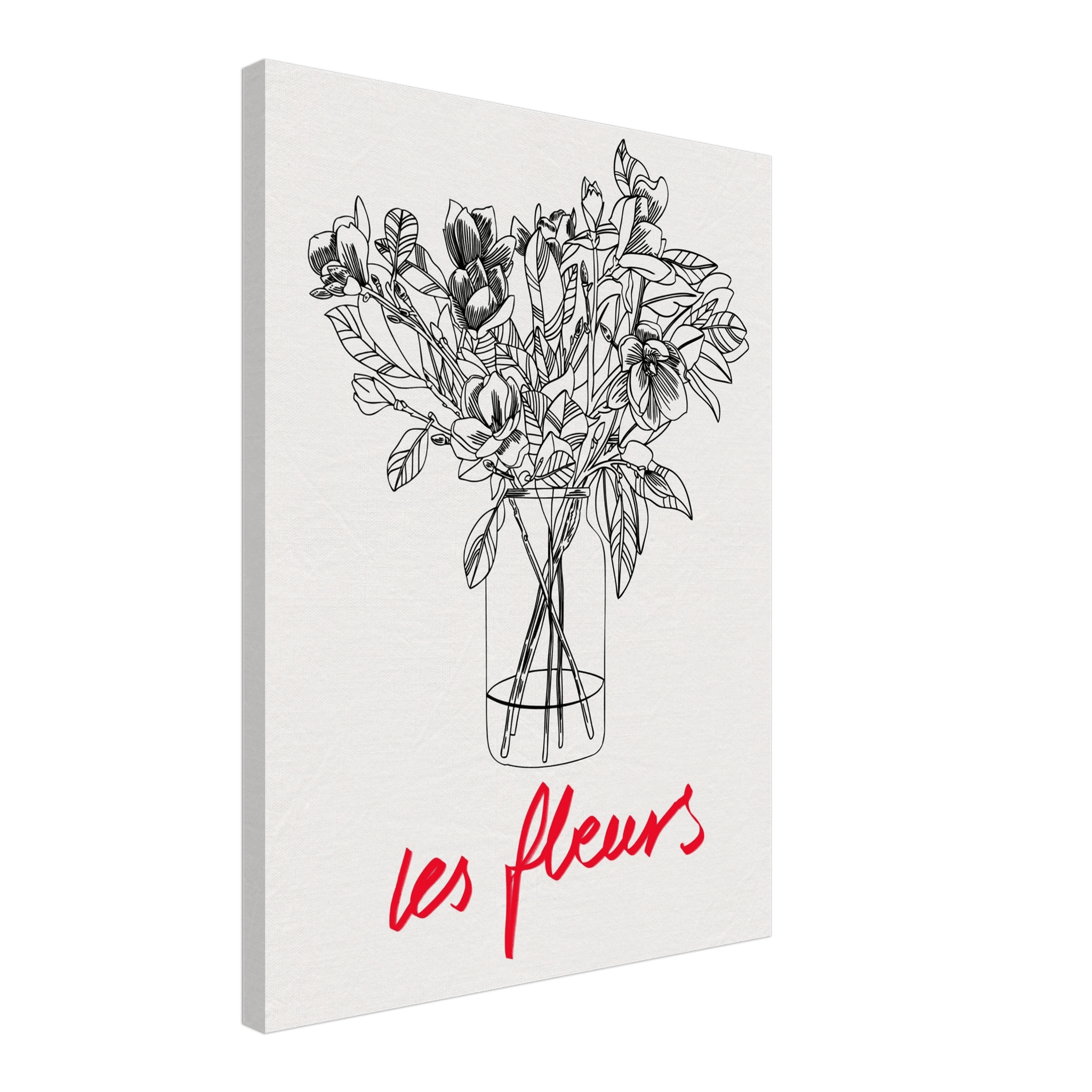 Les Fleurs Botanical Poster | French Flower Line Art Print | Minimalist Floral Wall Decor - Evergreen Posters
