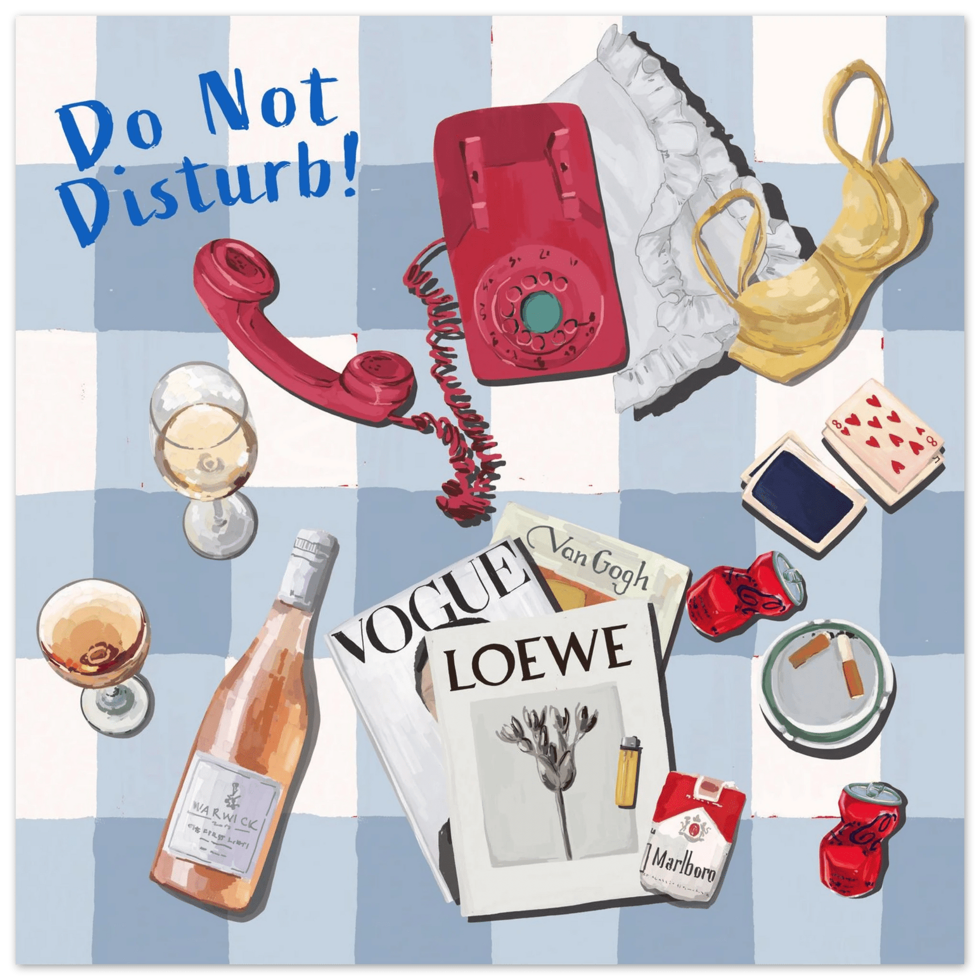 Do Not Disturb Poster | Dopamine Wall Art | Retro Bedroom Quote Print - Evergreen Posters - 2