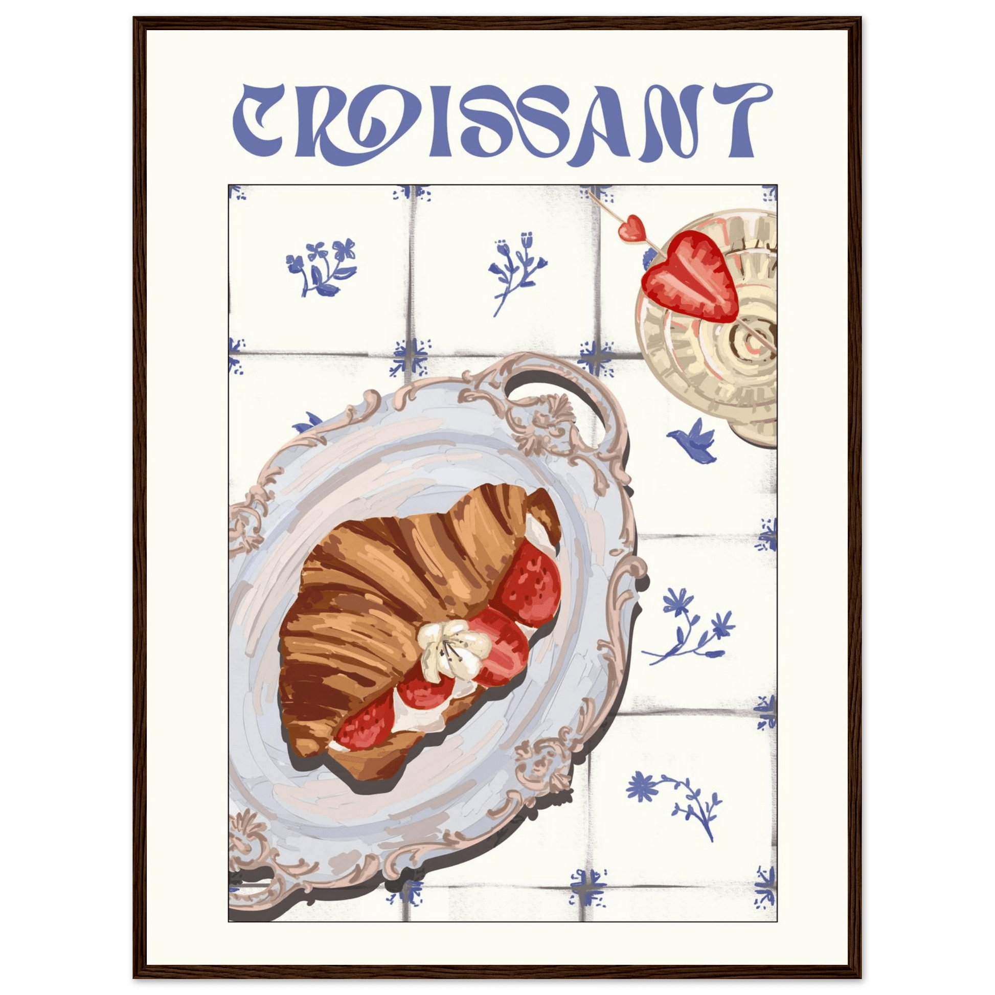 Croissant Poster – Charming French Breakfast Kitchen Wall Art Print (Digital & Printed Options) - Evergreen Posters