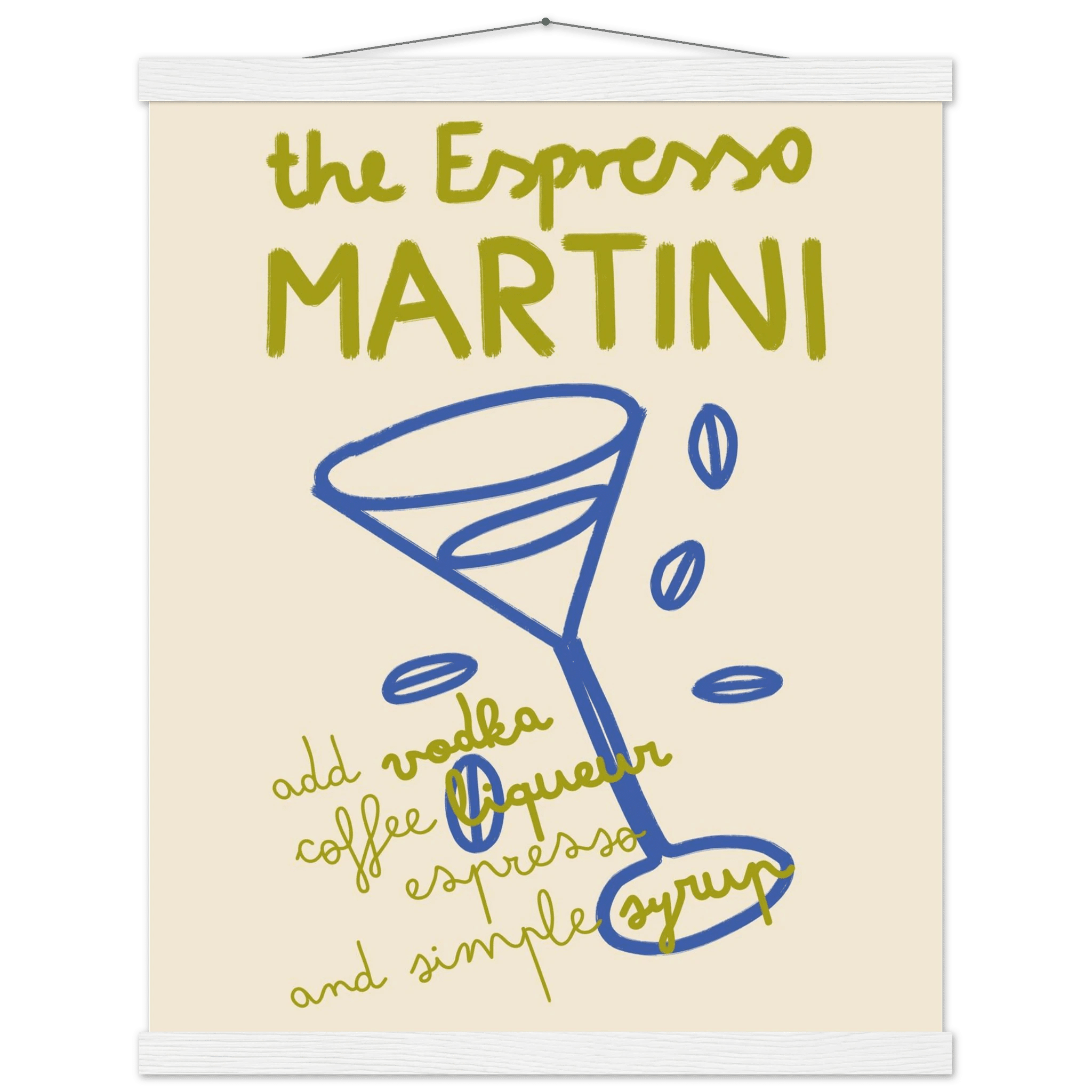 Espresso Martini Print | Cocktail Recipe Wall Art | Kitchen Bar Poster - Evergreen Posters