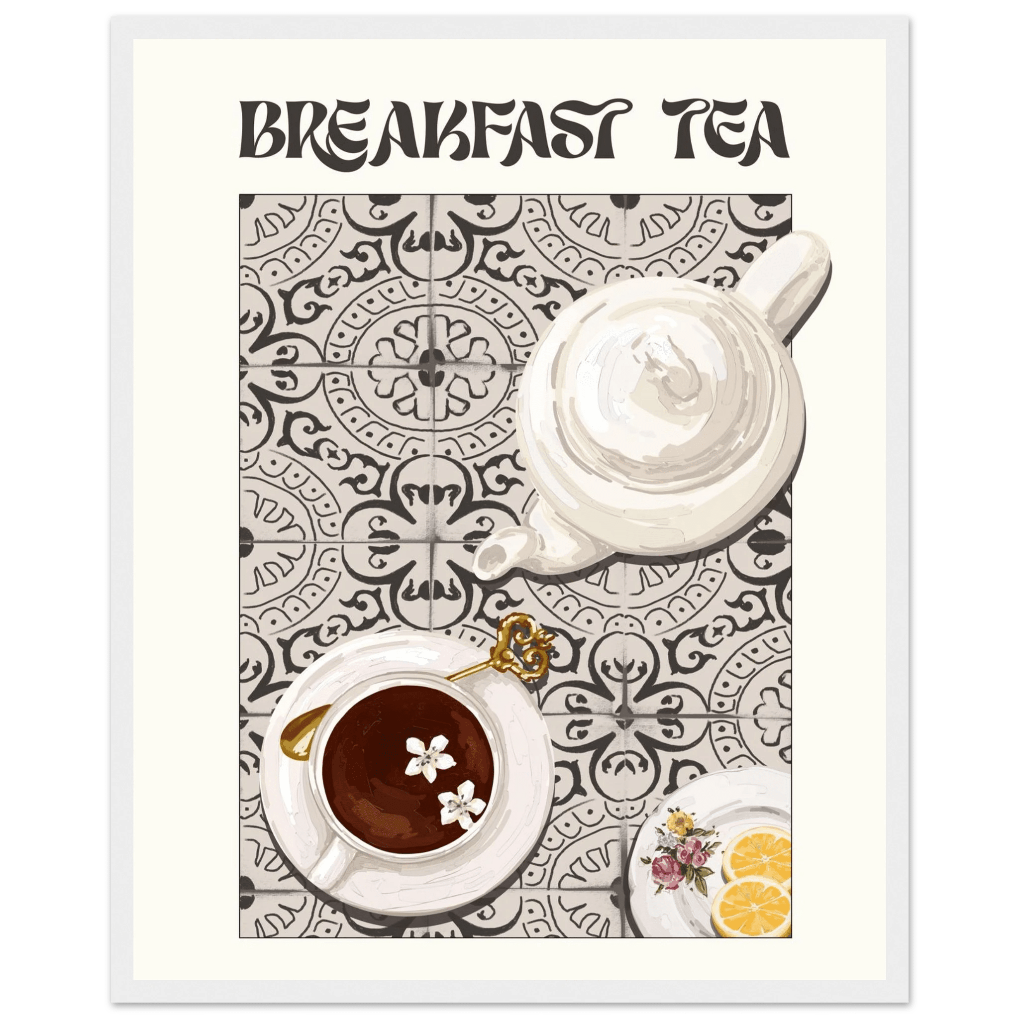 Breakfast Tea Poster – Cozy Kitchen Wall Art Print (Digital & Printed Options) - Evergreen Posters