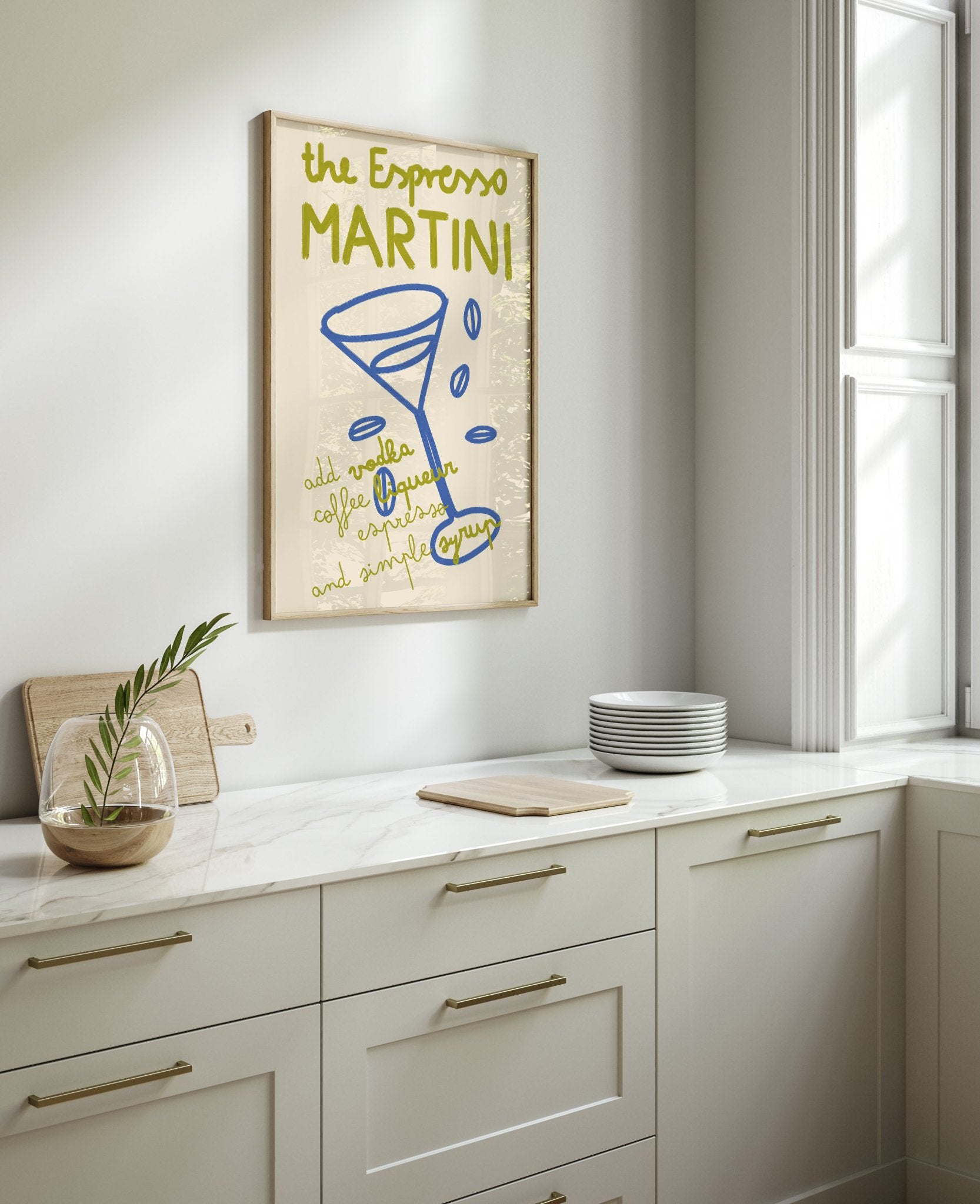 Espresso Martini Print | Cocktail Recipe Wall Art | Kitchen Bar Poster - Evergreen Posters