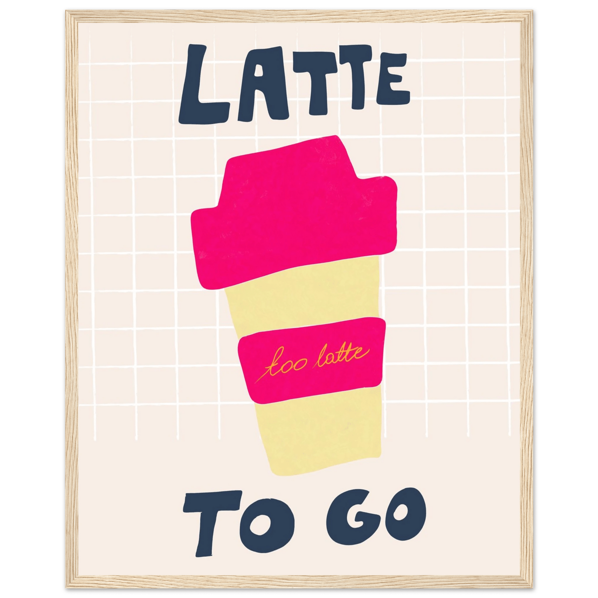 Latte To Go Poster – Playful Coffee Kitchen Wall Art Print (Digital & Printed Options) - Evergreen Posters